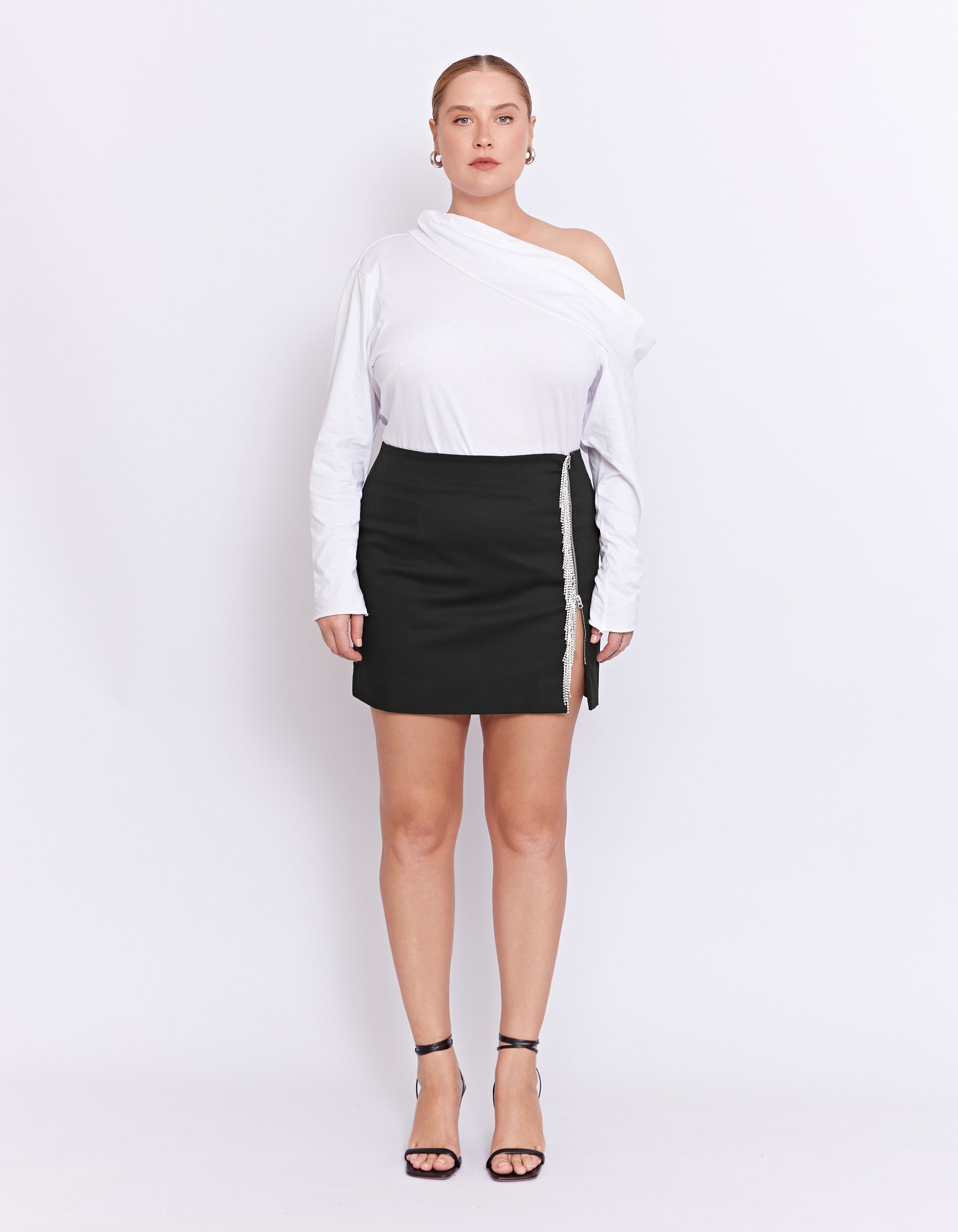 PARKS RHINESTONE SKIRT | BLACK