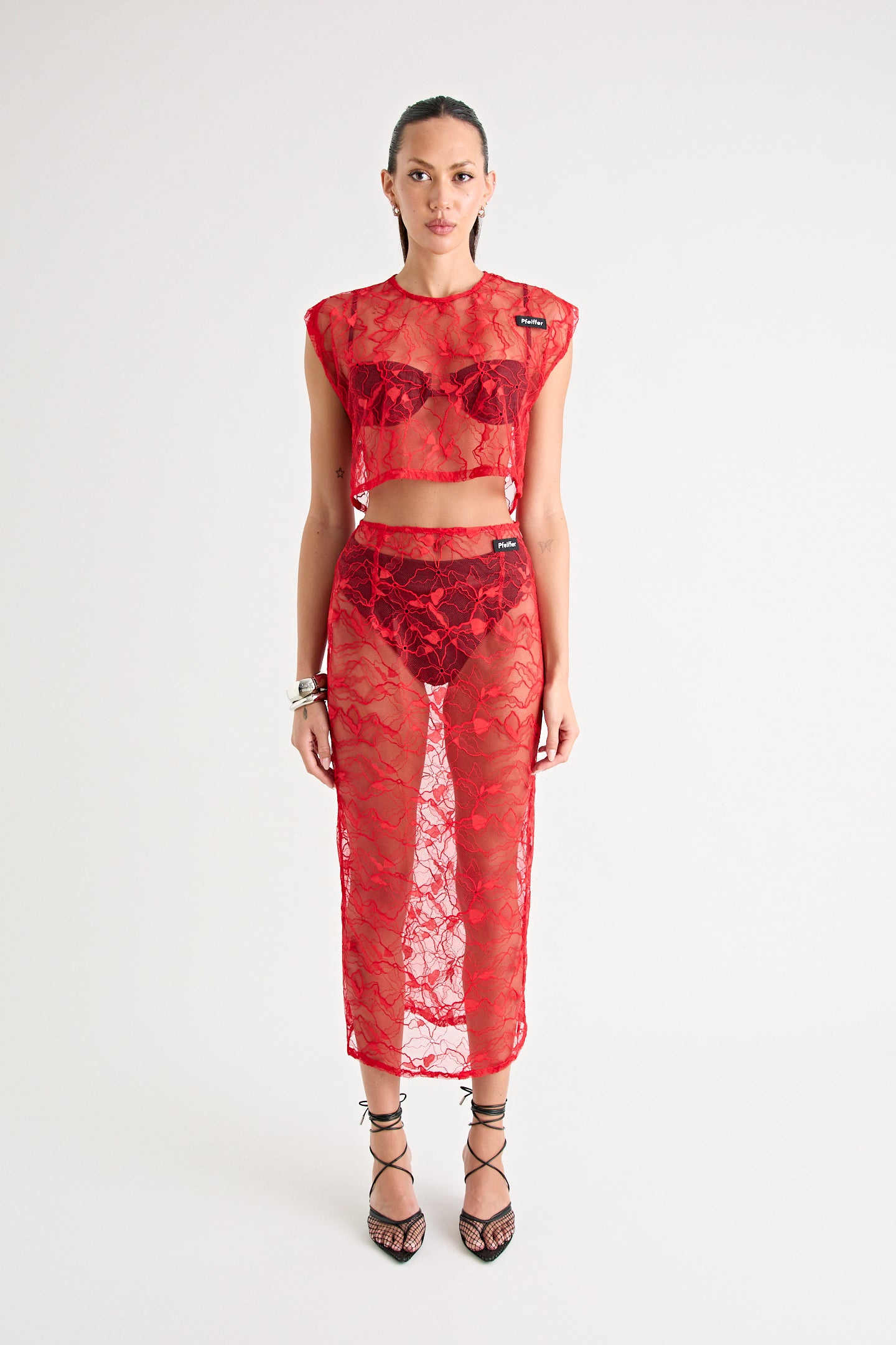 ASTRID LACE TOP | RED