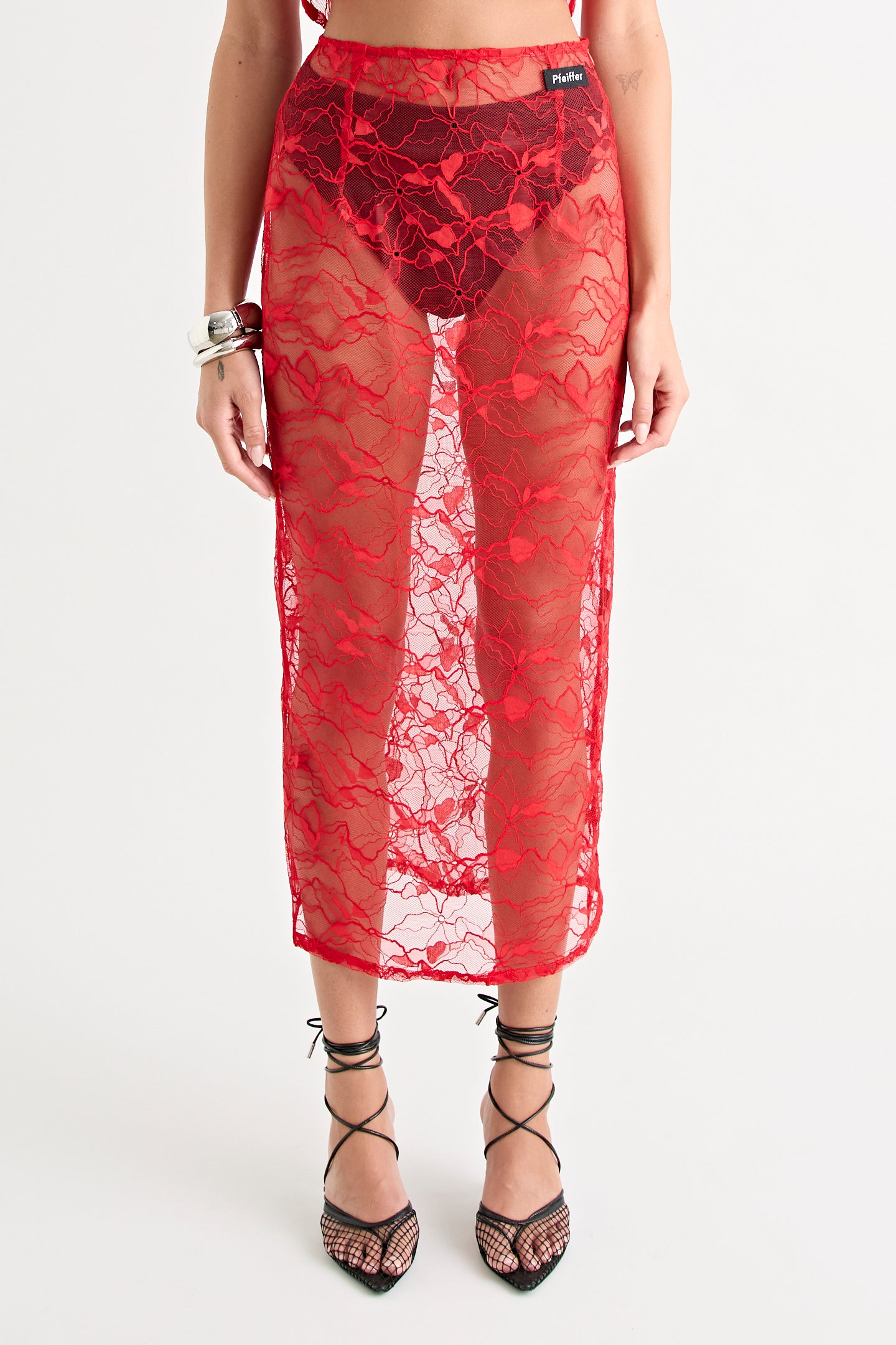 ASTRID LACE SKIRT | RED