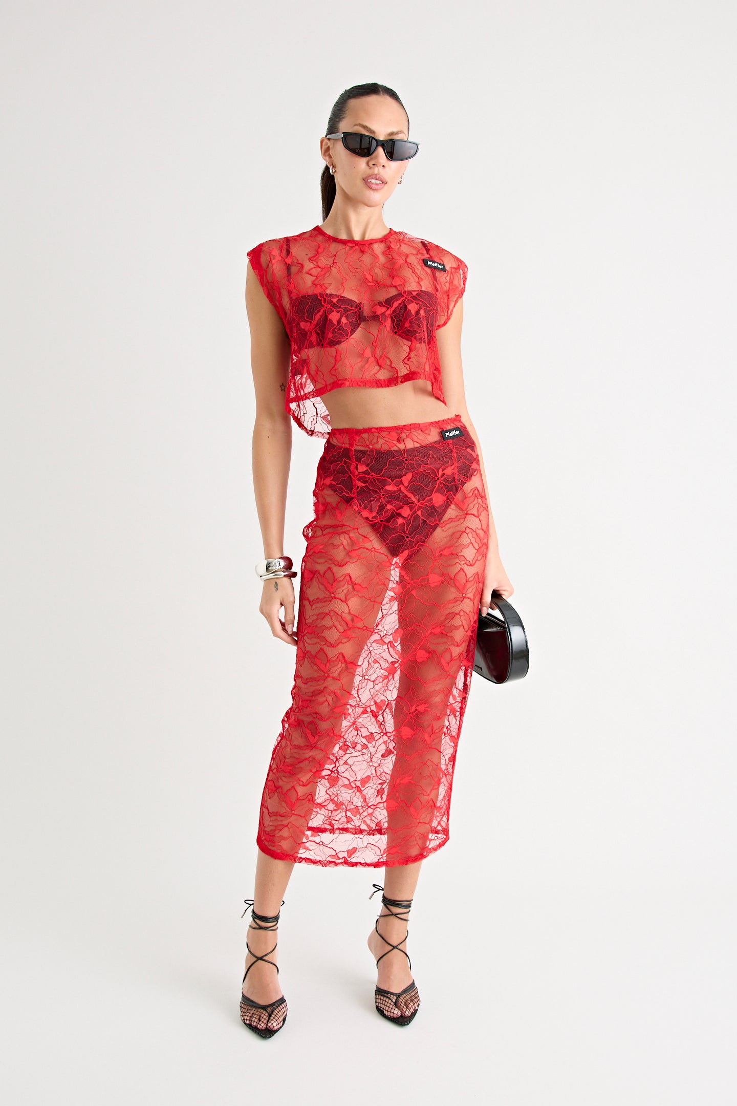 ASTRID LACE SKIRT | RED