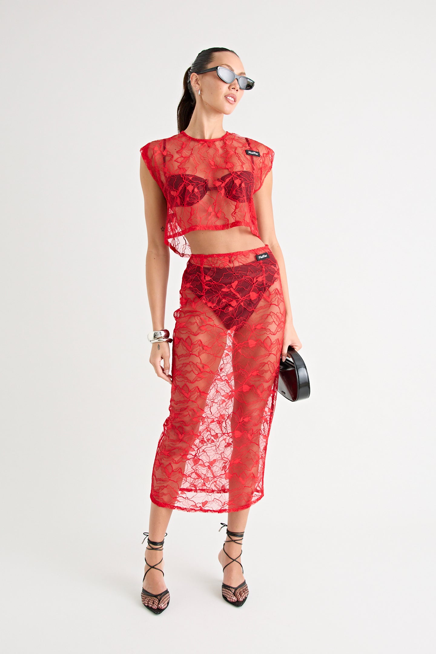 ASTRID LACE TOP | RED