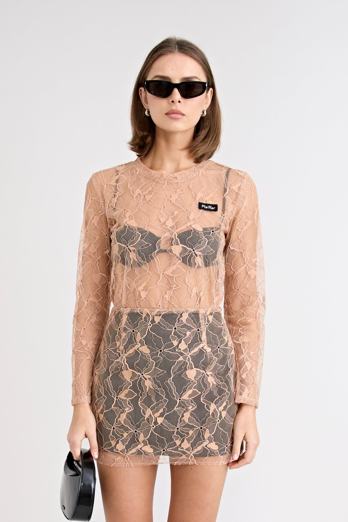 SABINE LACE TOP | NUDE