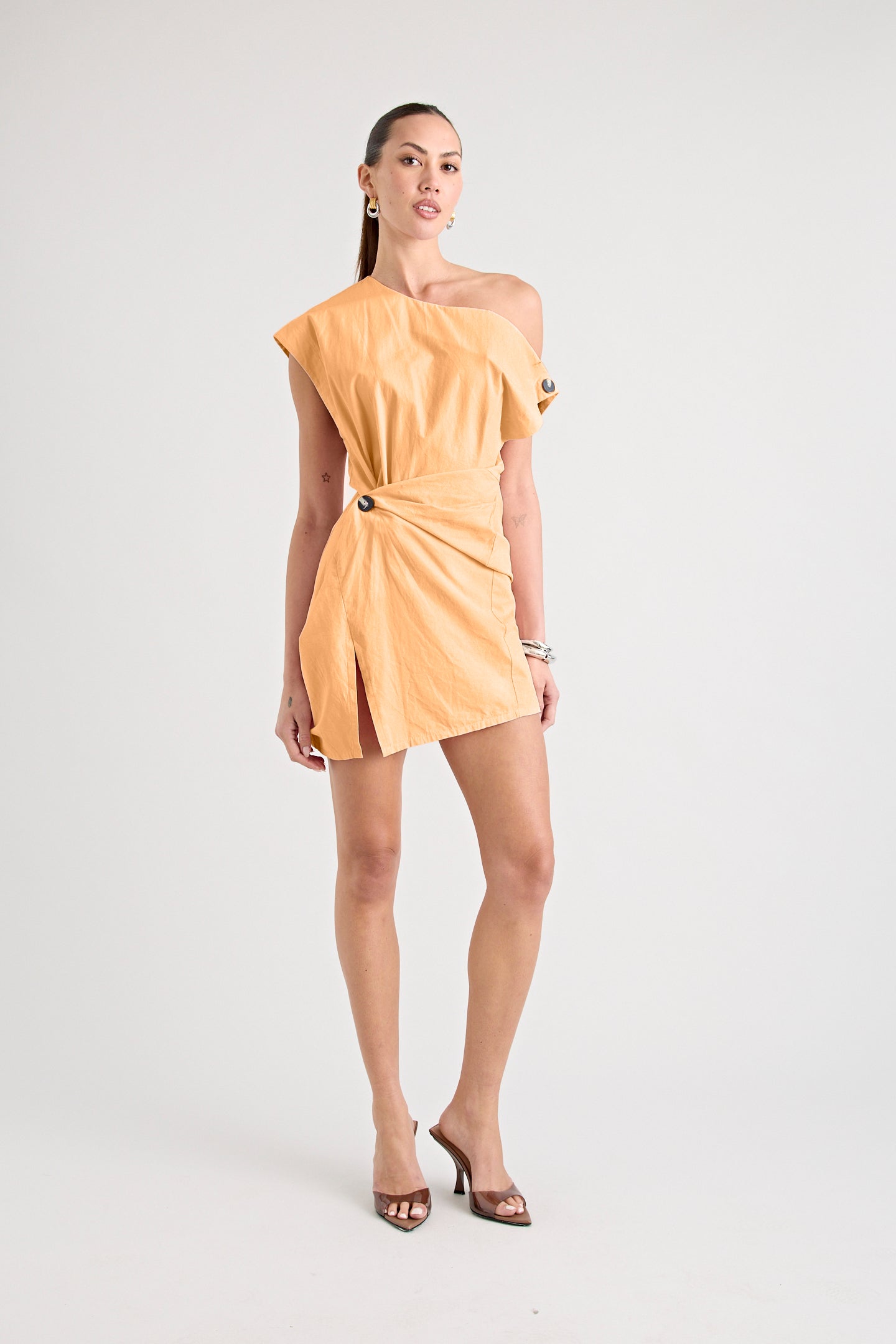 GRENADA MINI TWIST DRESS | TANGERINE