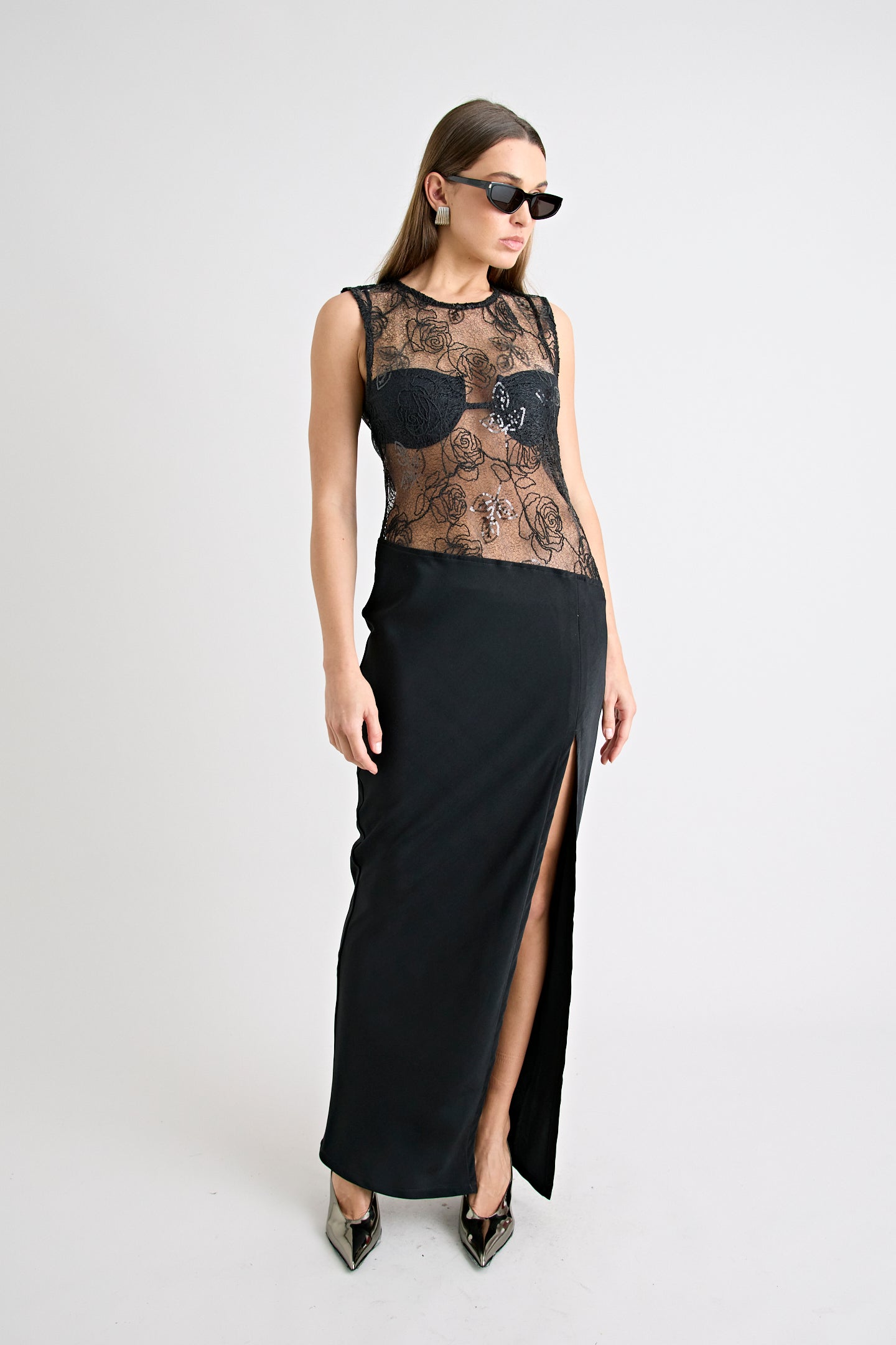 ROZELLE LACE DRESS | BLACK