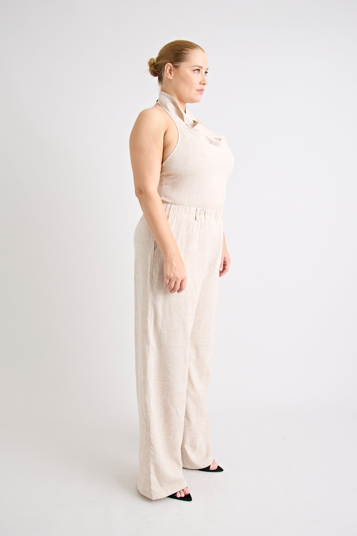PINO COWL NECK TOP | NATURAL