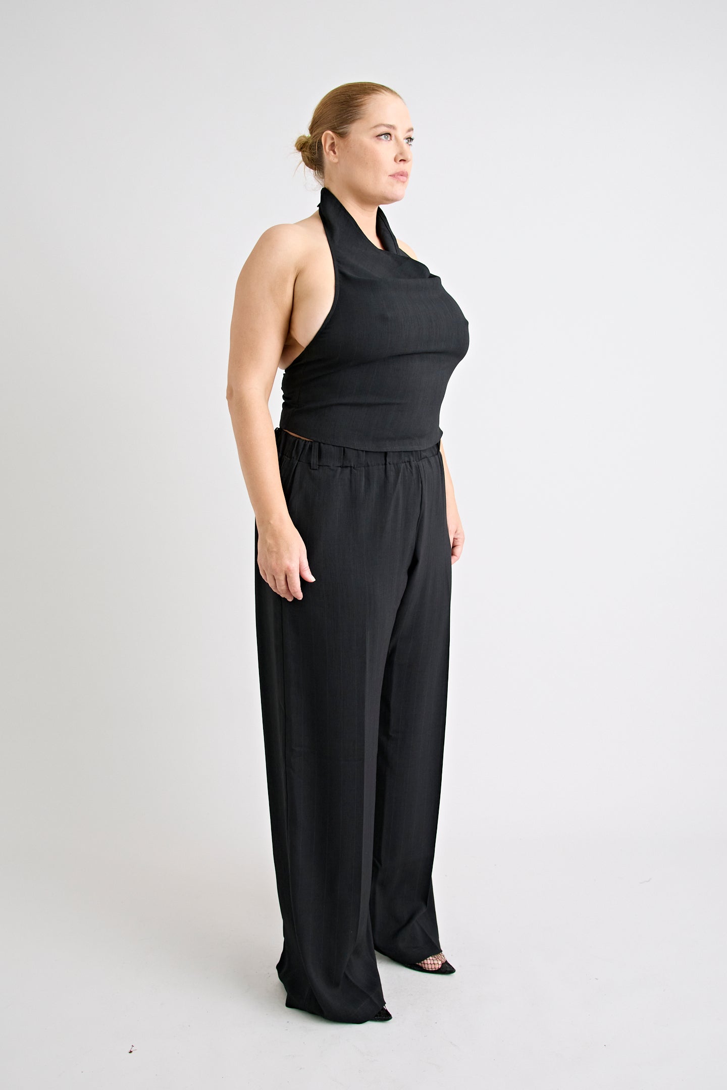 PINO COWL NECK TOP | BLACK