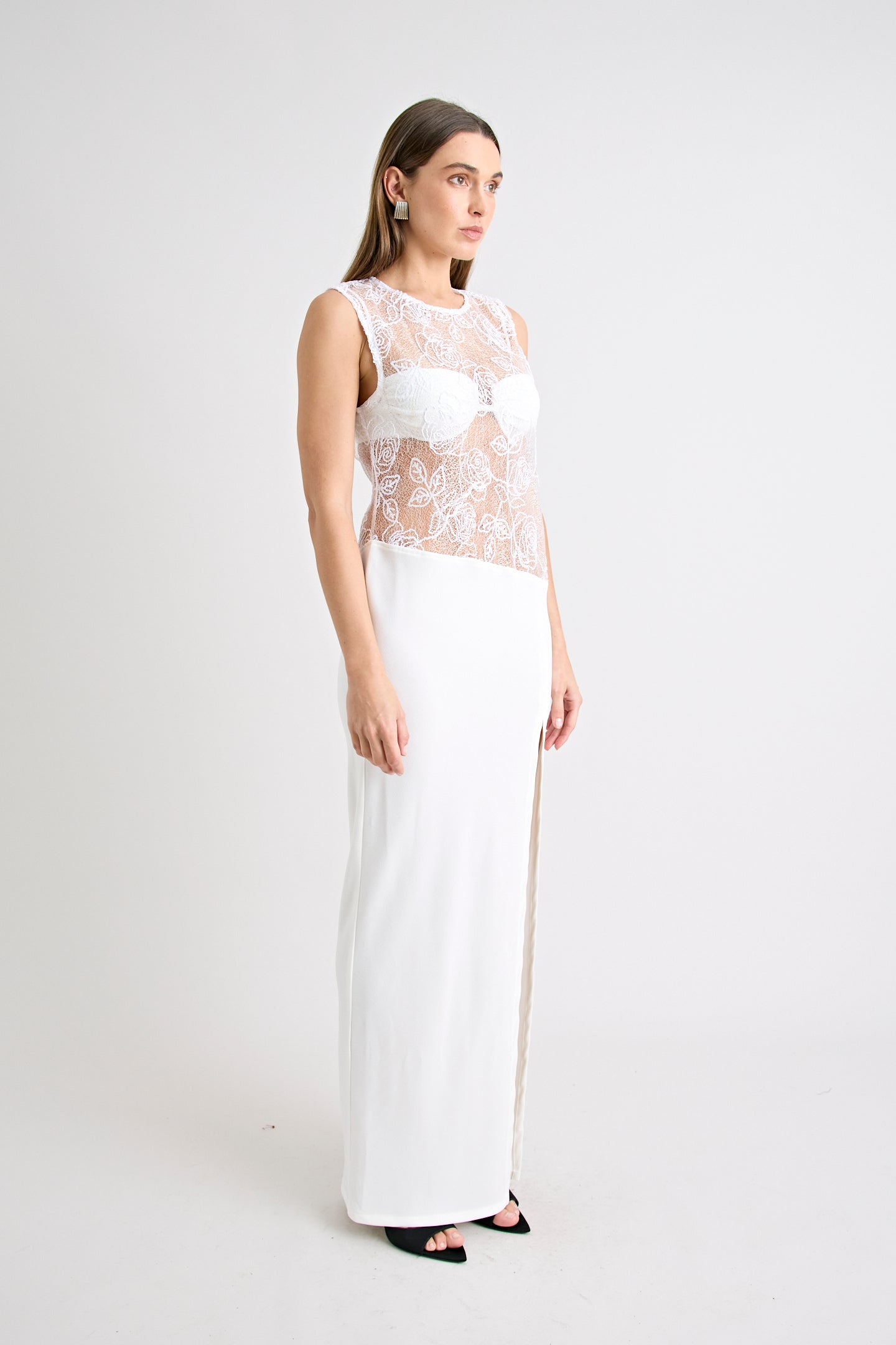 ROZELLE LACE DRESS | POWDER