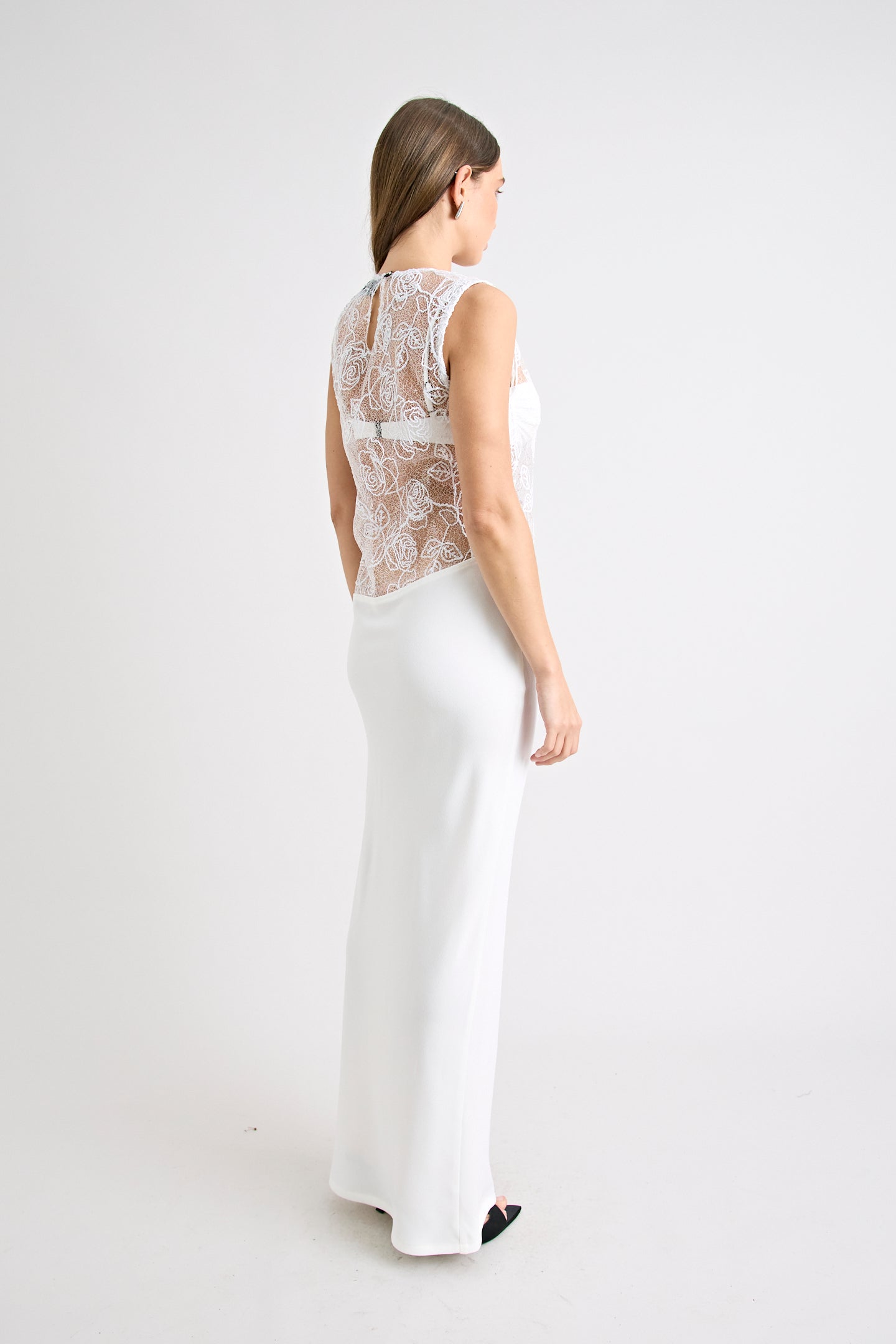 ROZELLE LACE DRESS | POWDER
