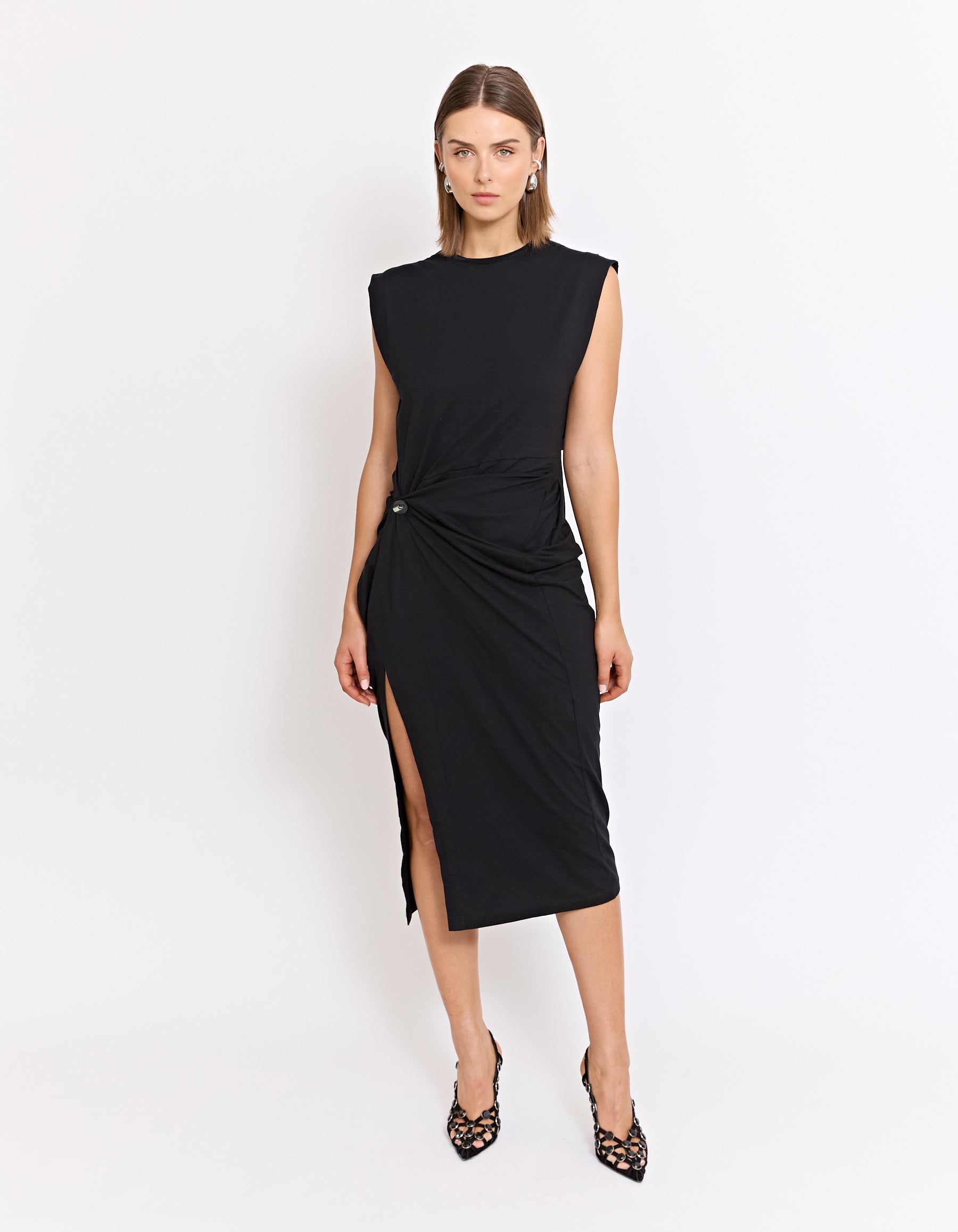 KASKADE TWIST DRESS | BLACK