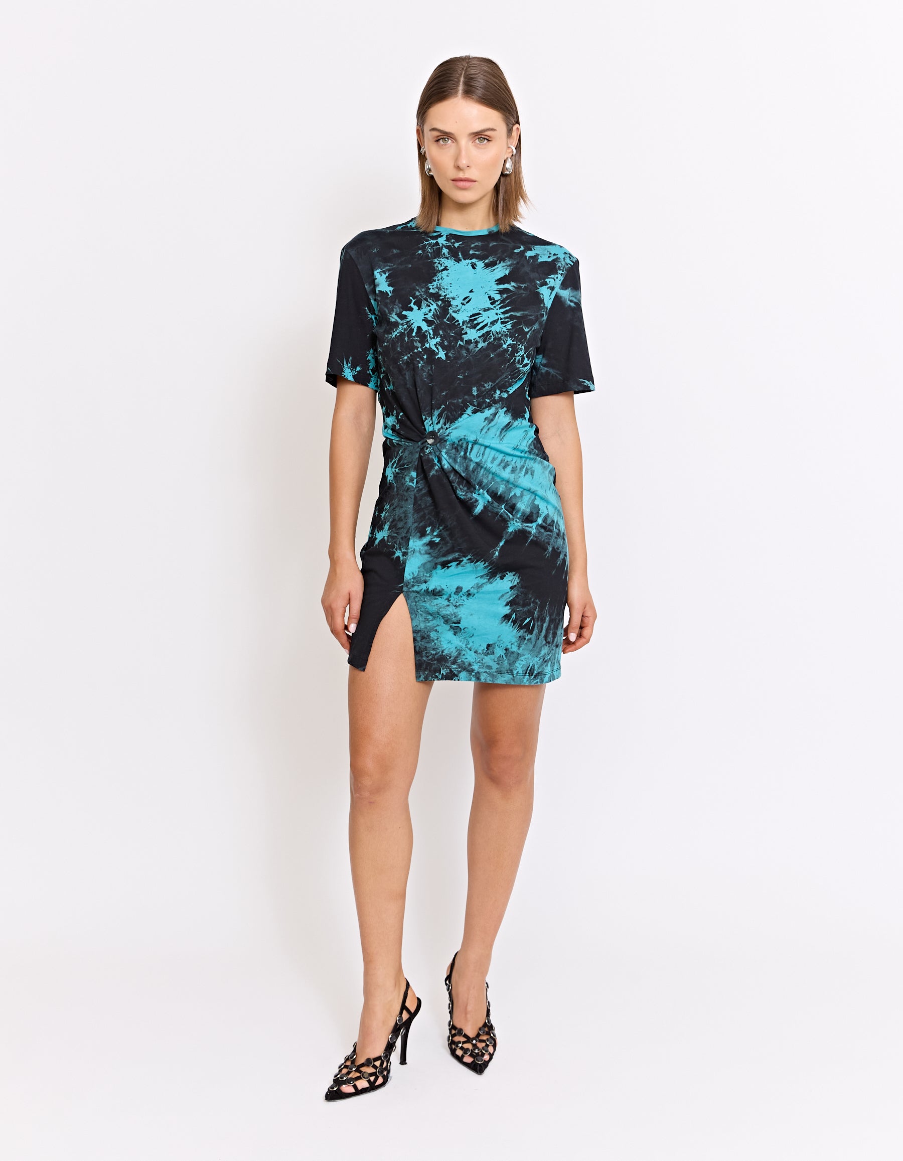 CASPIAN MINI TWIST DRESS | SPLASH