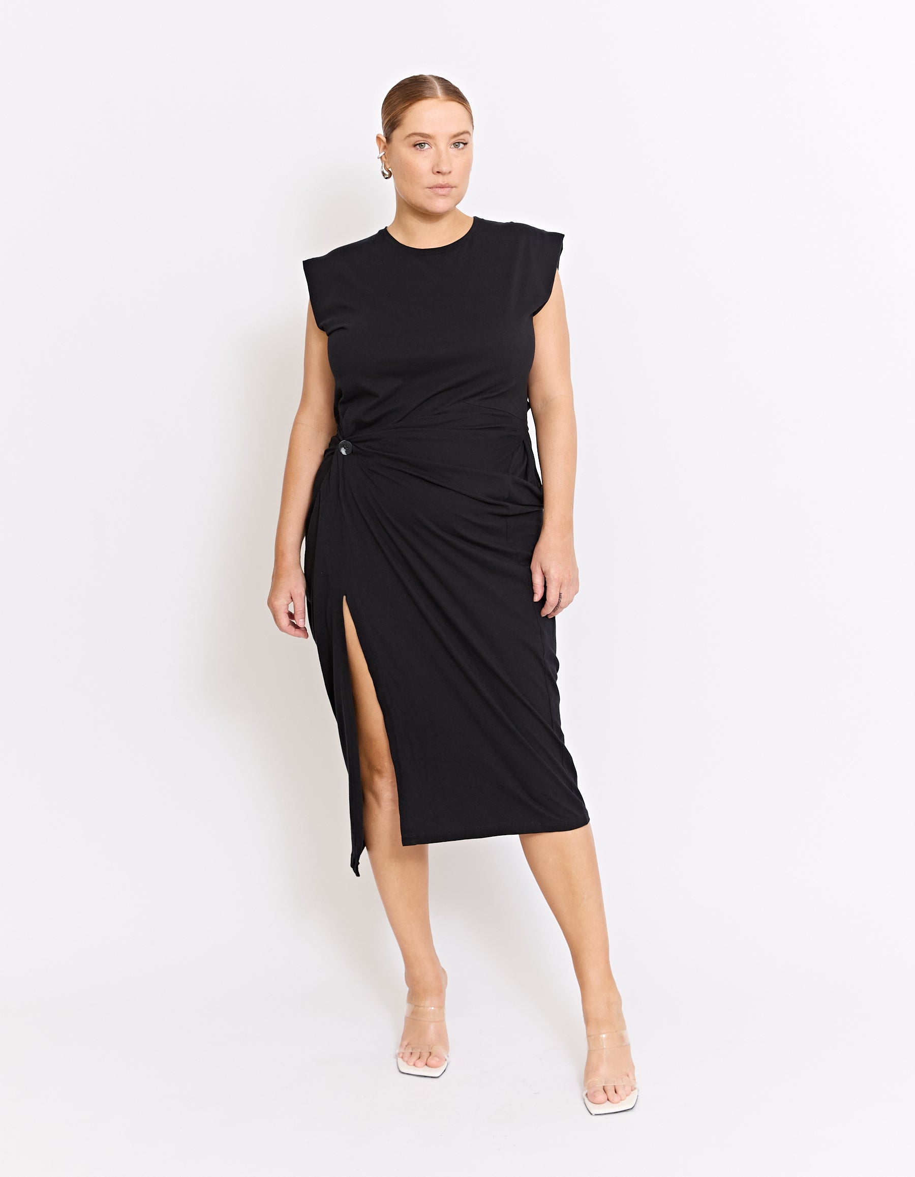 KASKADE TWIST DRESS | BLACK