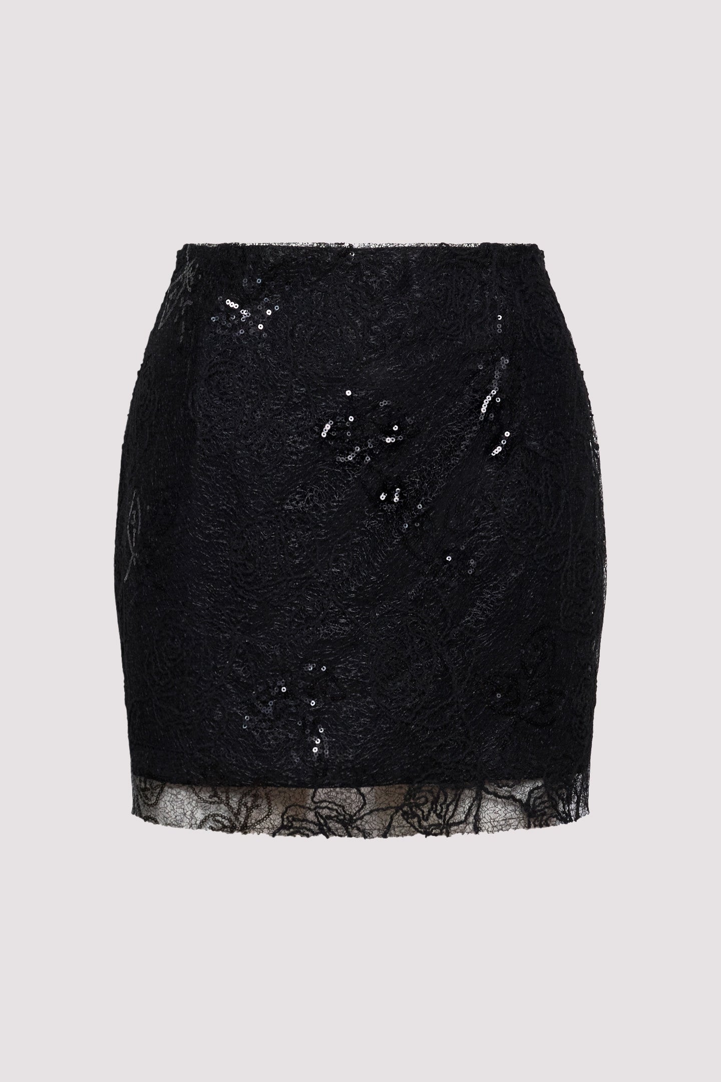 ROZELLE LACE MINI SKIRT | BLACK