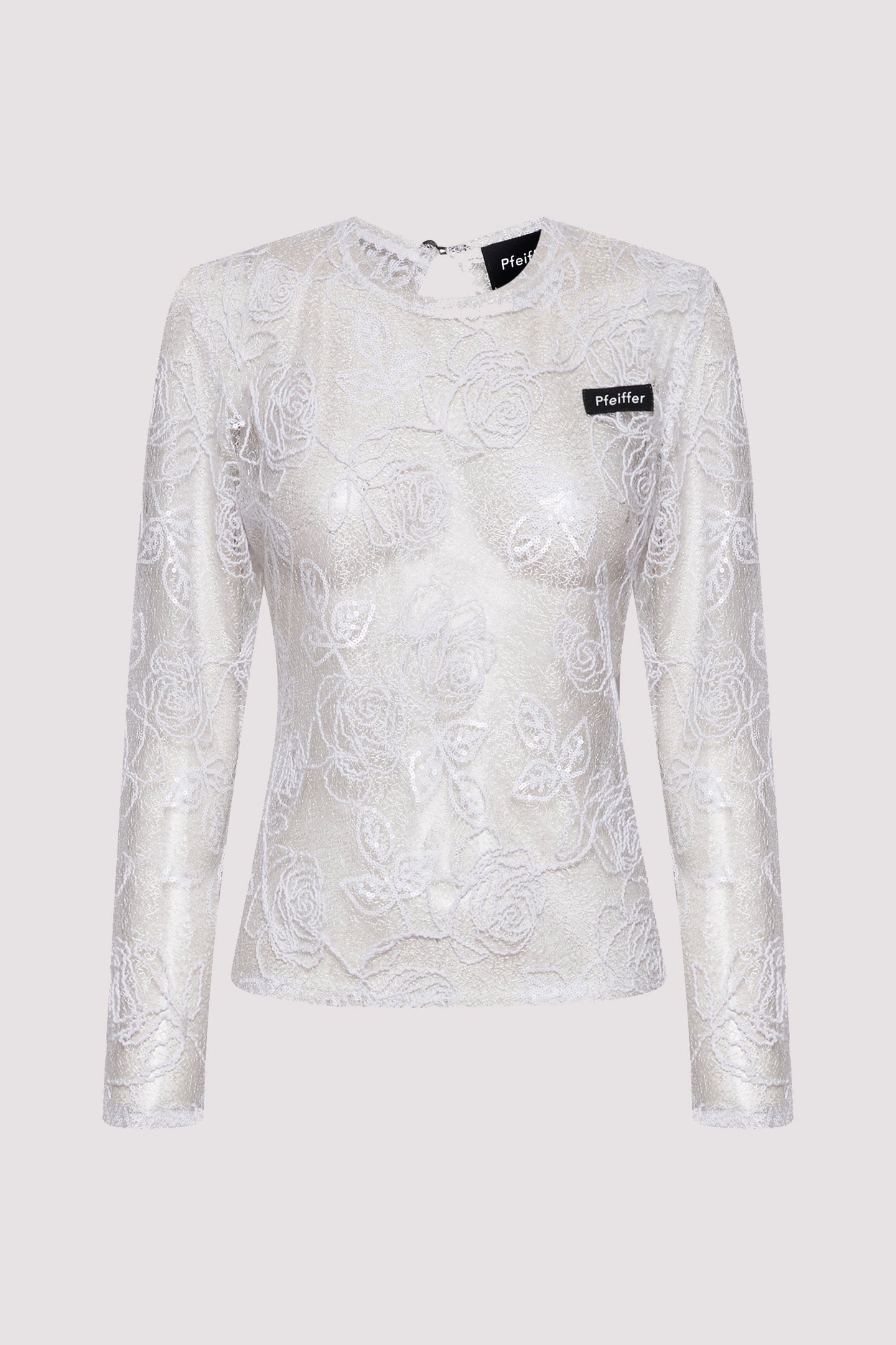 ROZELLE LACE LS TOP | POWDER