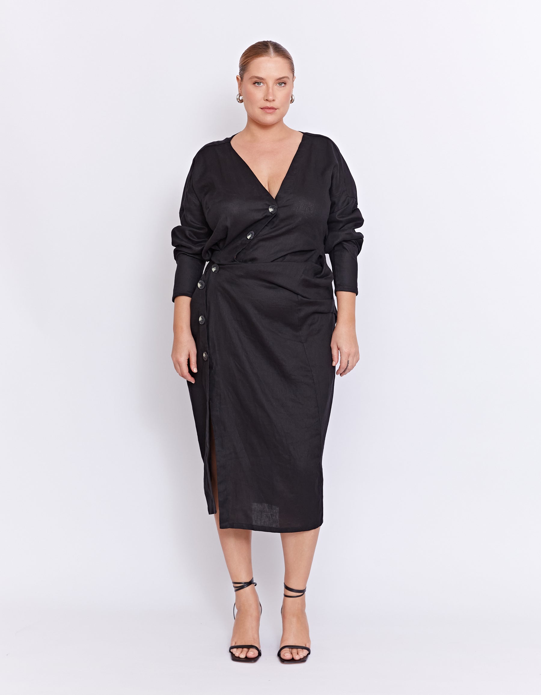 Plus twist detailed midi dress, Fashion Bug