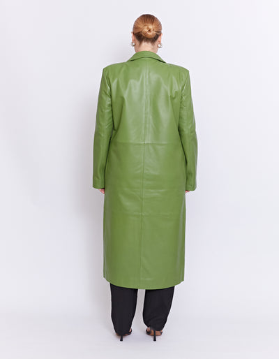 THE MARCELLE LEATHER COAT | MOSS