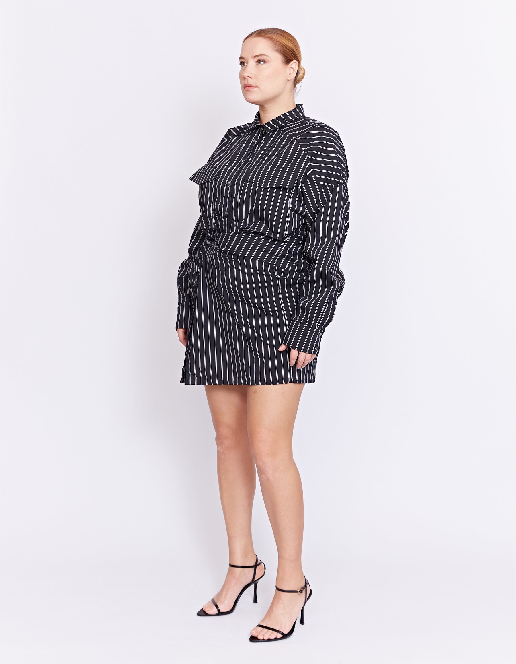 FENTON TWIST DRESS | BLACK STRIPE