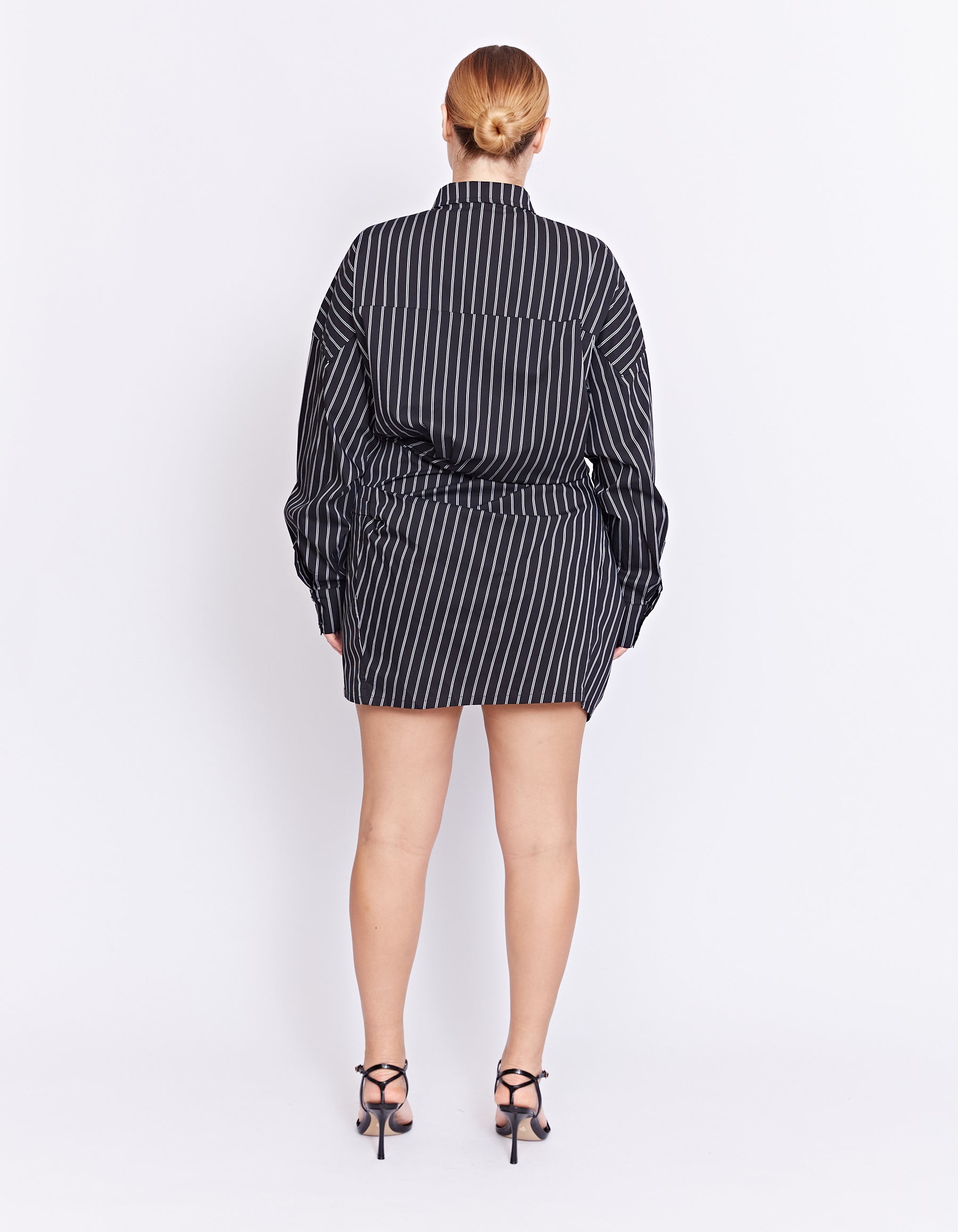 FENTON TWIST DRESS | BLACK STRIPE