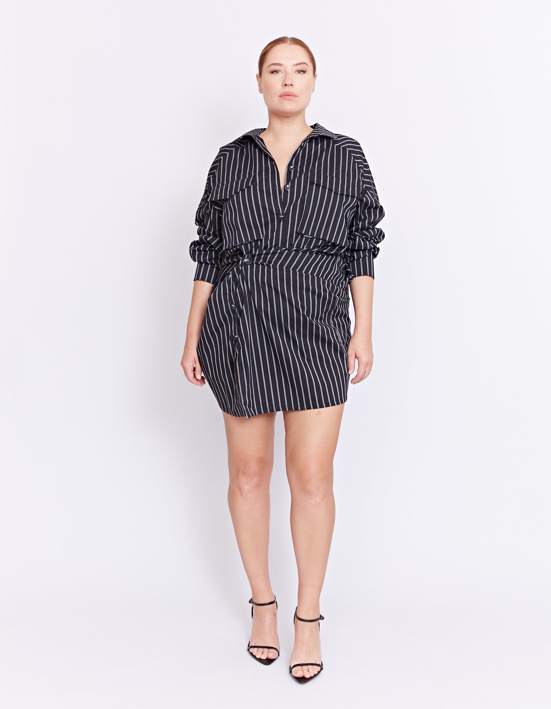 FENTON TWIST DRESS | BLACK STRIPE