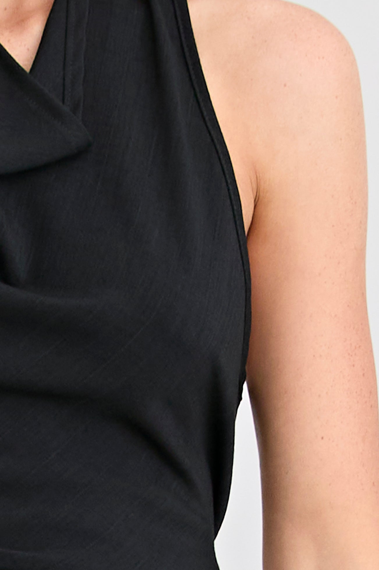 PINO COWL NECK DRESS | BLACK