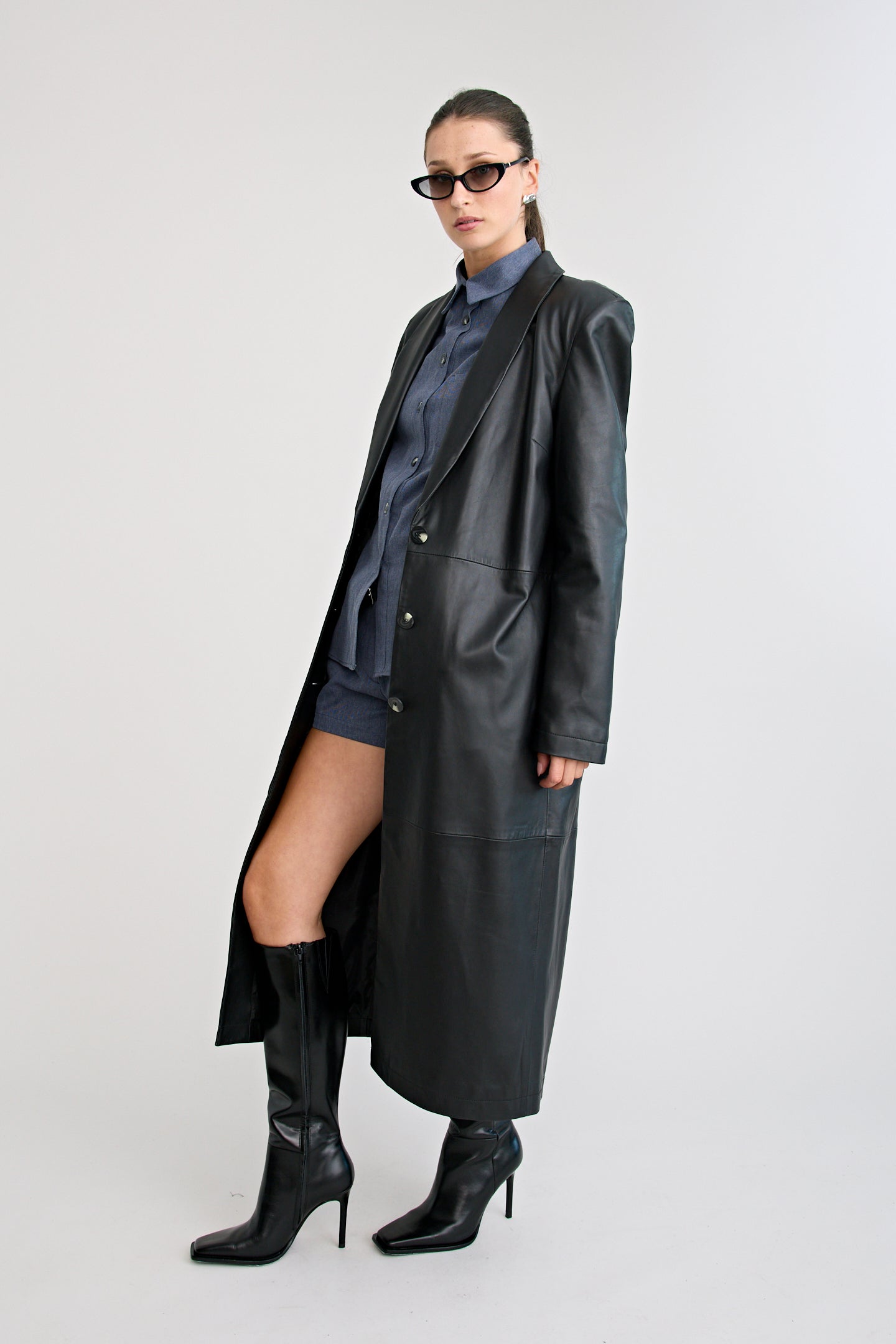 THE MARCELLE LEATHER COAT | BLACK