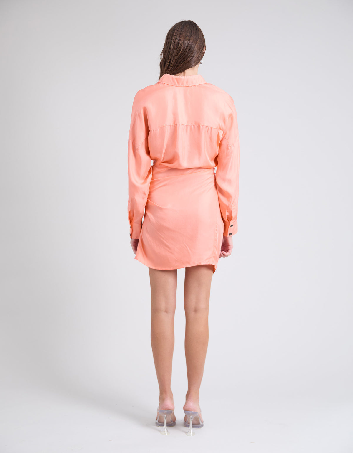 RAF SILK TWIST DRESS | PEACH