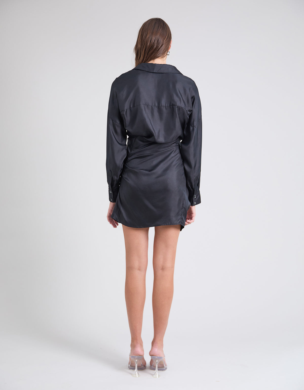 RAF SILK TWIST DRESS | BLACK