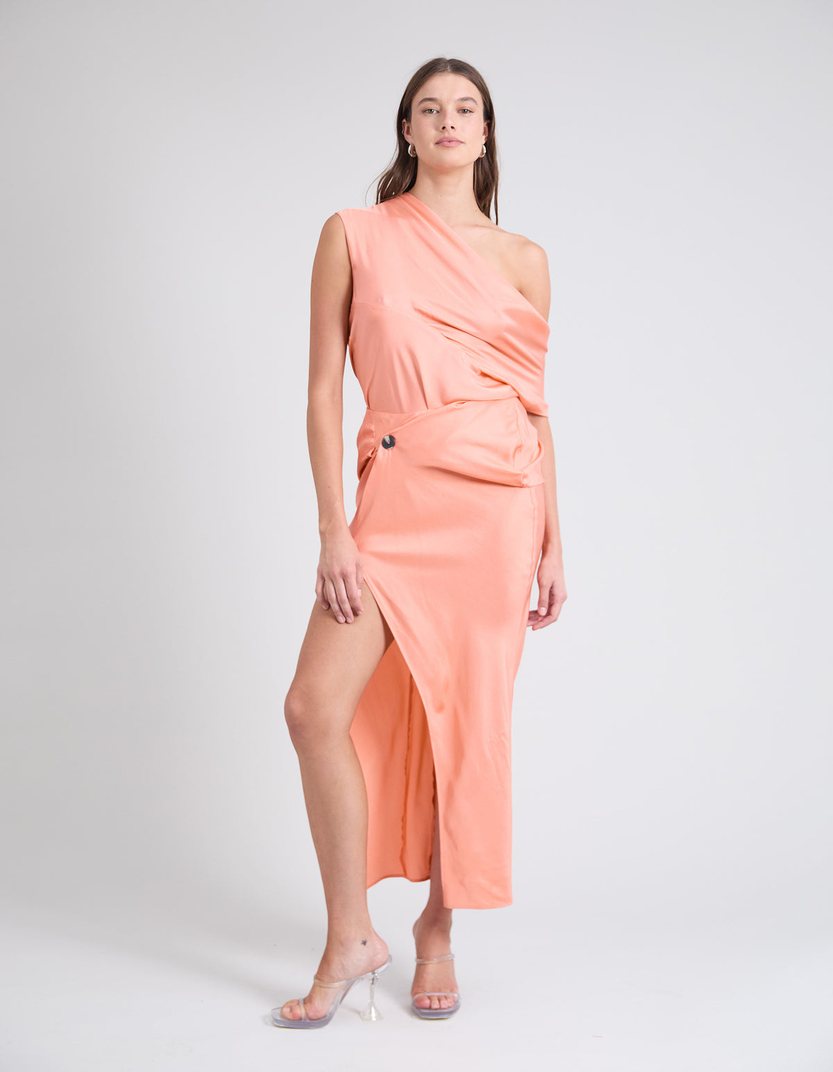 RAF SILK TWIST SKIRT | PEACH