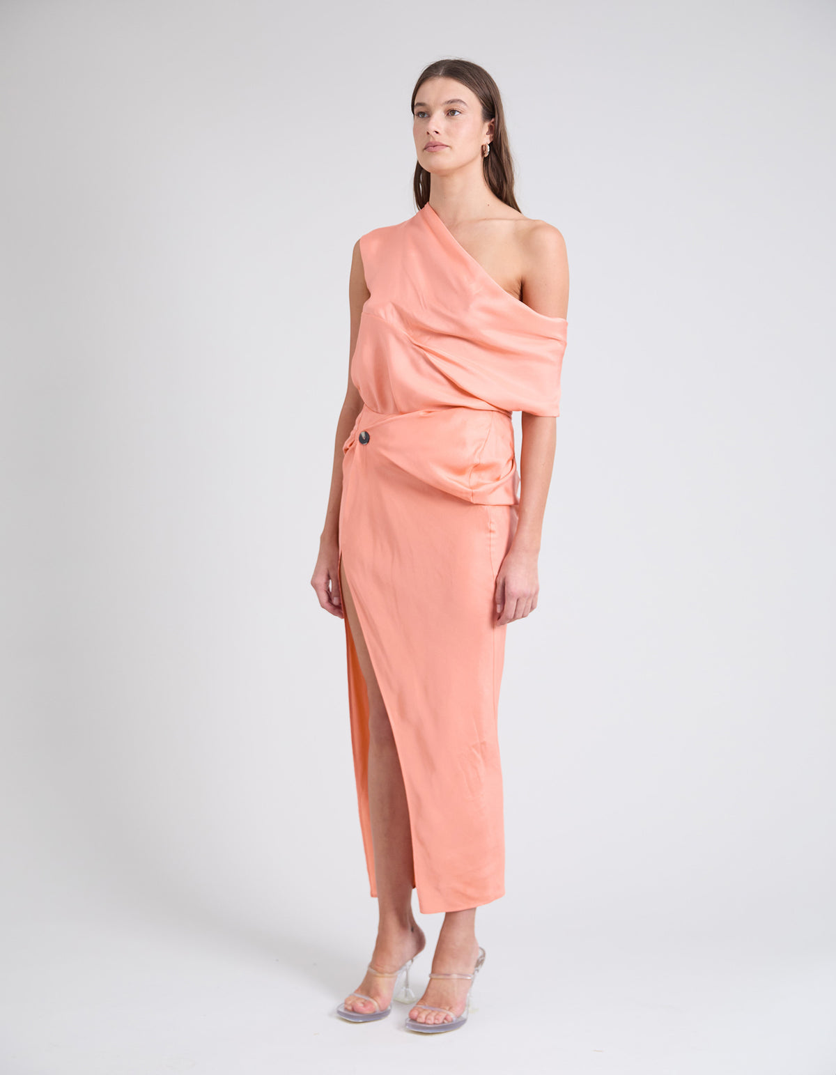 RAF SILK TWIST SKIRT | PEACH