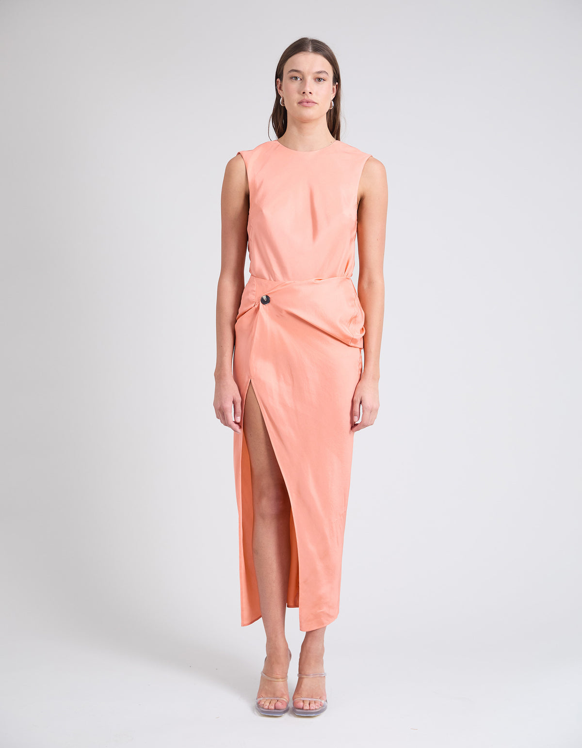 RAF SILK TWIST SKIRT | PEACH