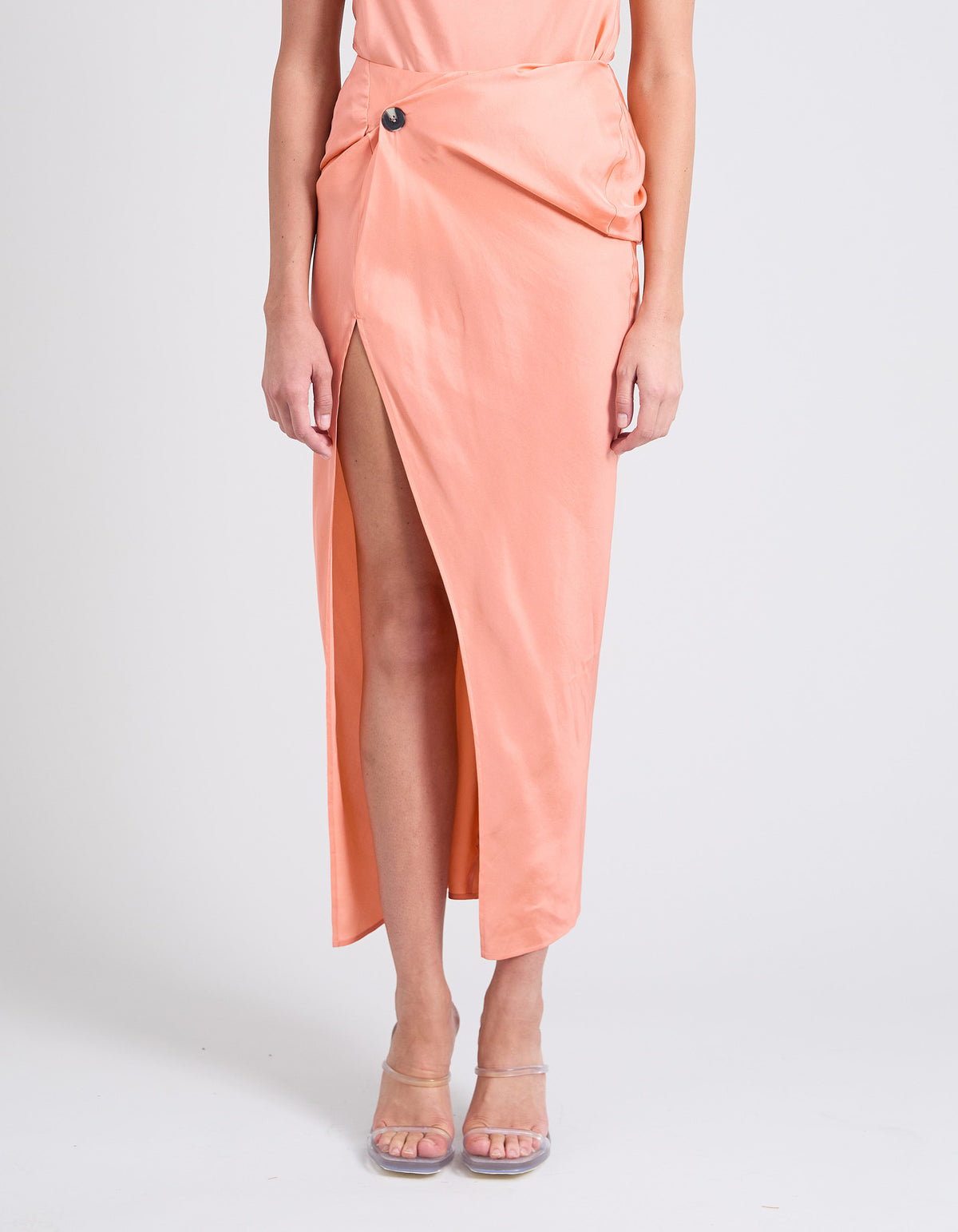 RAF SILK TWIST SKIRT | PEACH