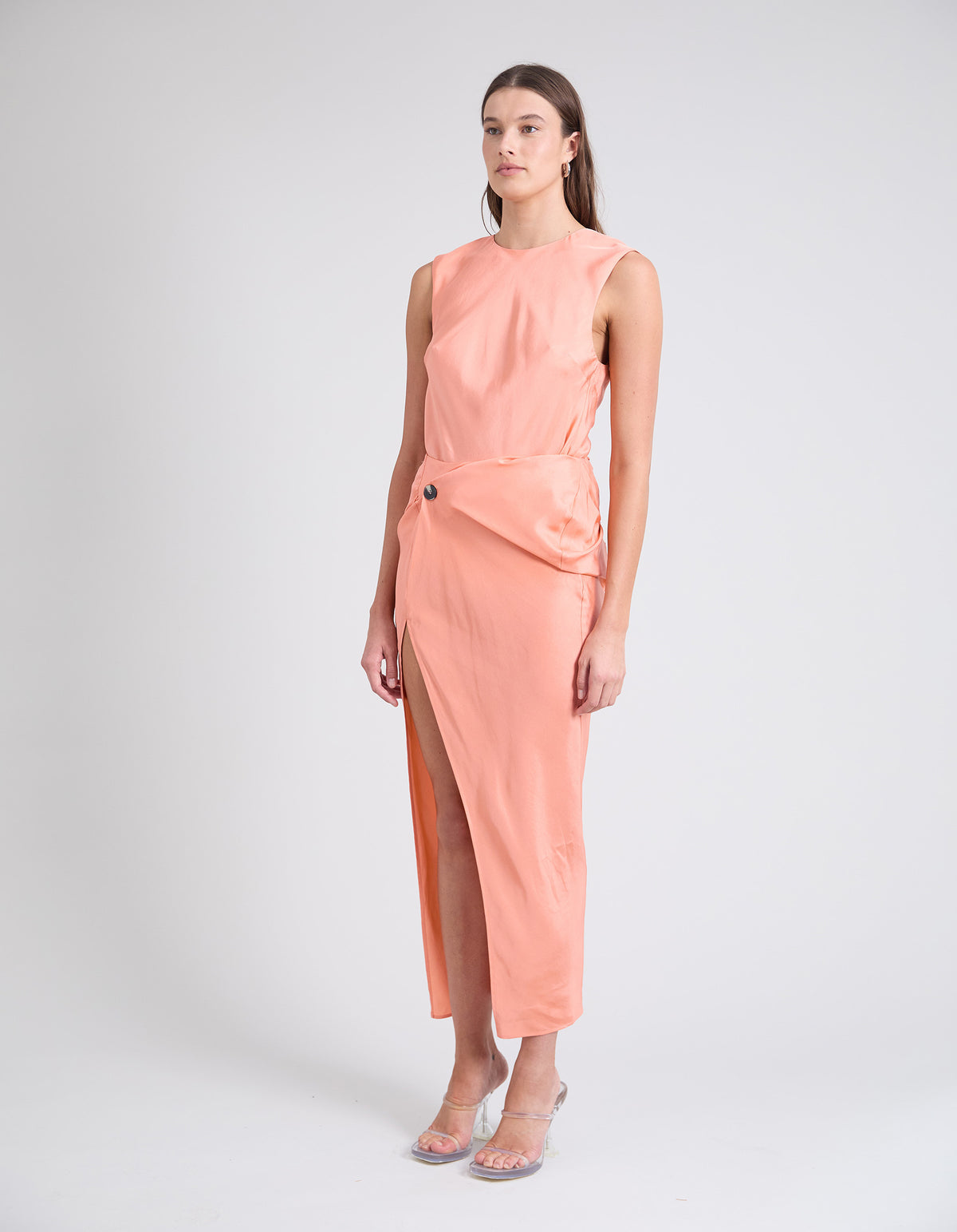 RAF SILK TWIST SKIRT | PEACH