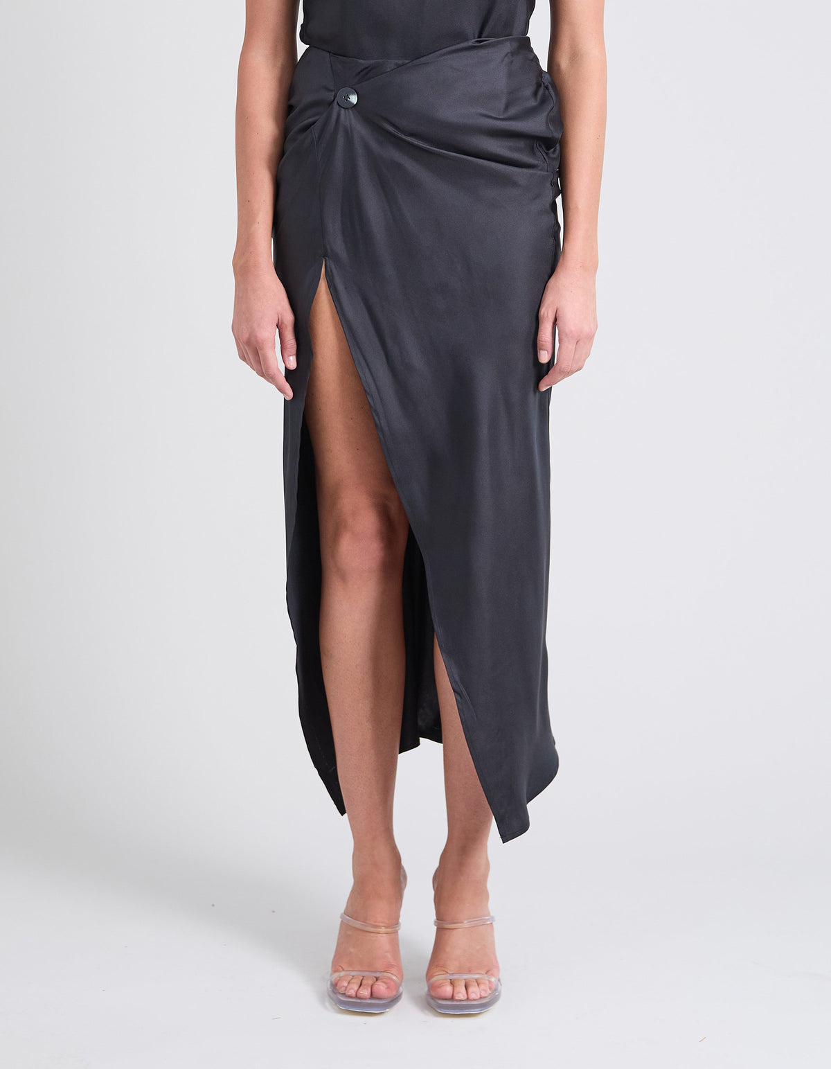 RAF SILK TWIST SKIRT | BLACK