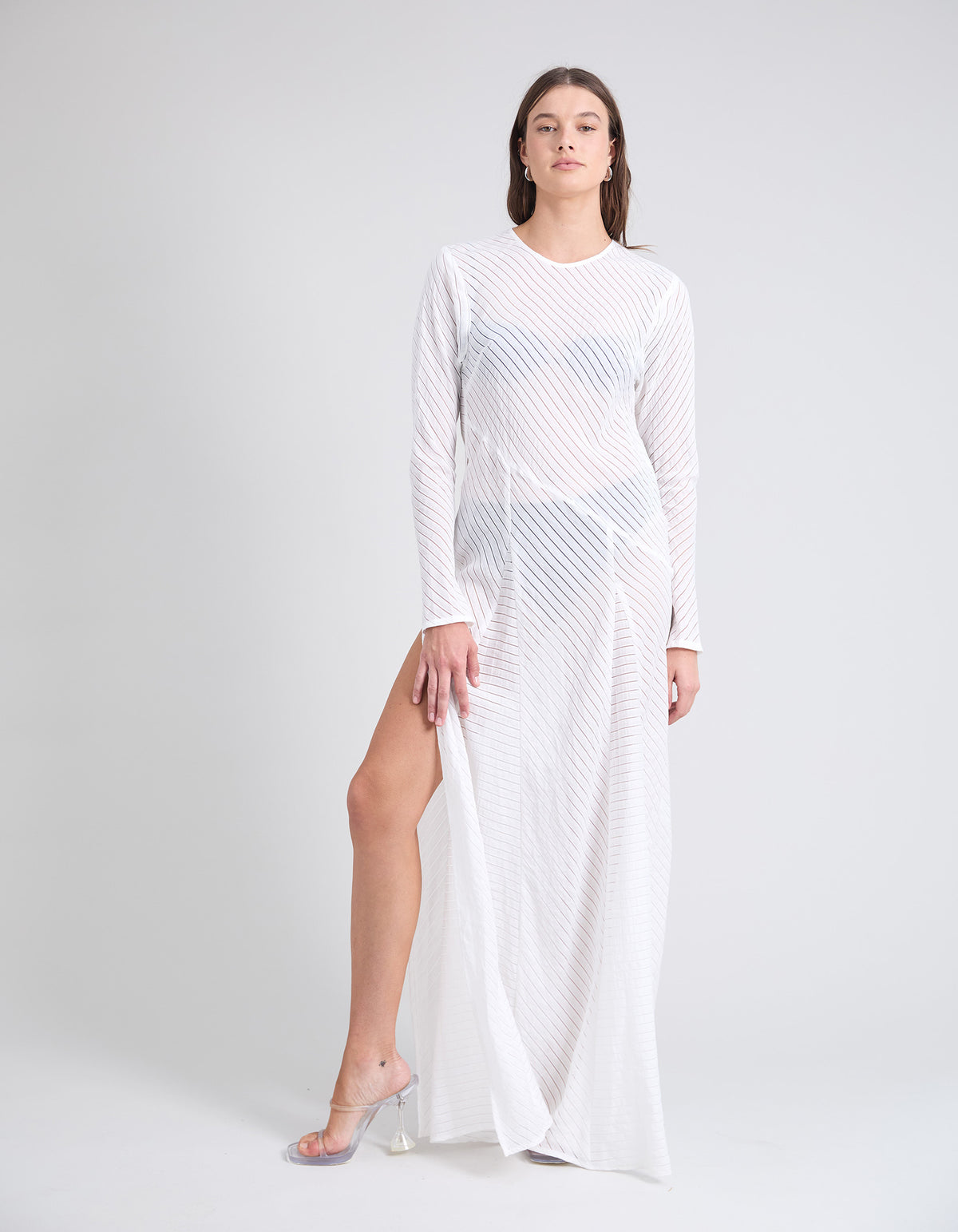 TERRAZZA SHEER GOWN | POWDER