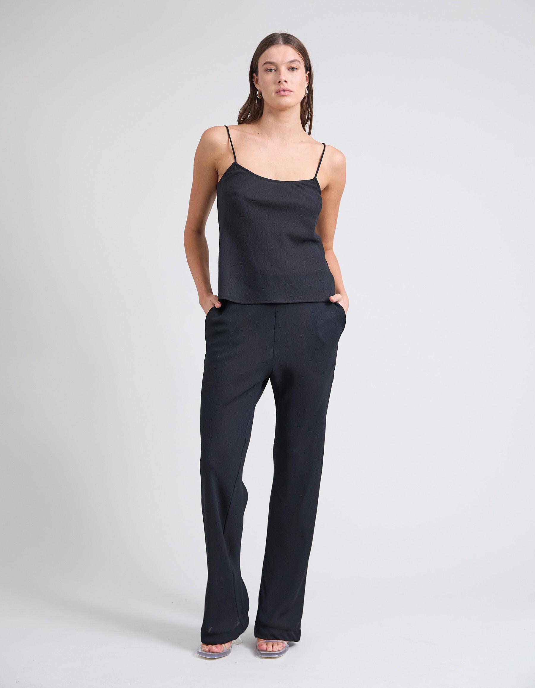 GIANNI BIAS CUT PANT | BLACK