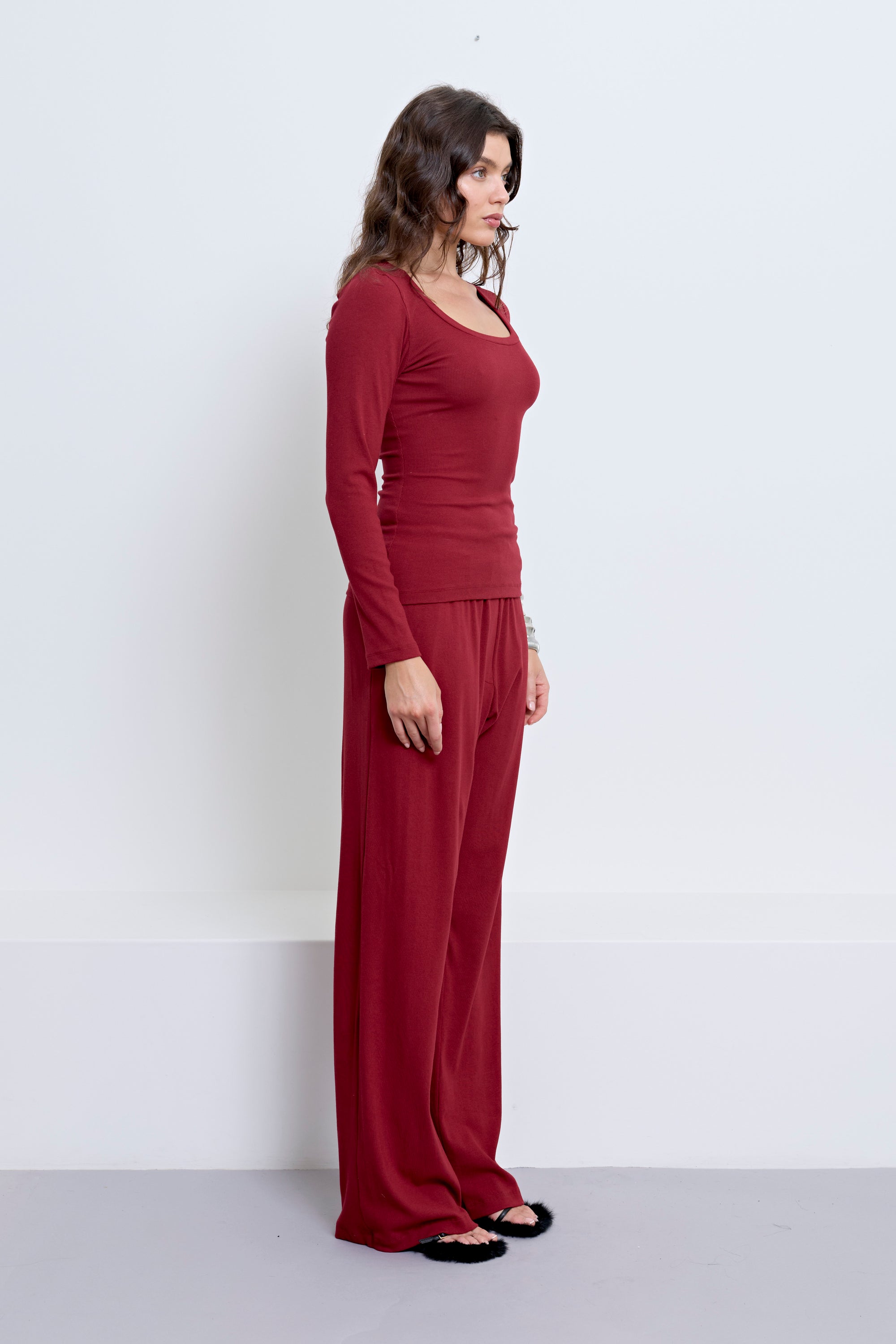 BISCAYNE LONG SLEEVE TOP | SANGRIA
