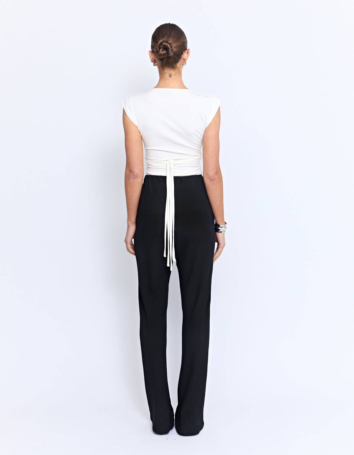 GIANNI BIAS CUT PANT | BLACK