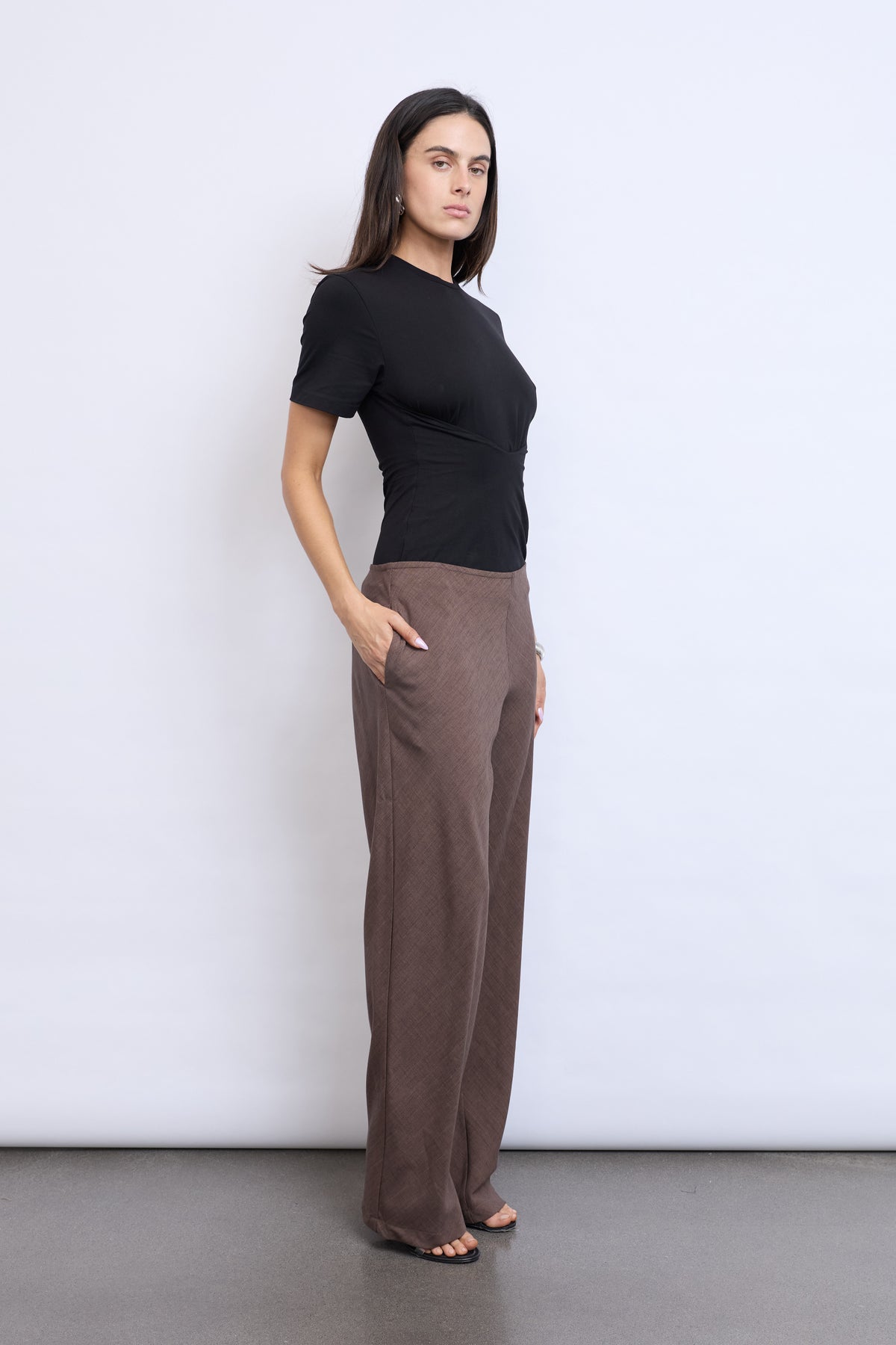 PINO BIAS CUT PANT | CHOCOLATE