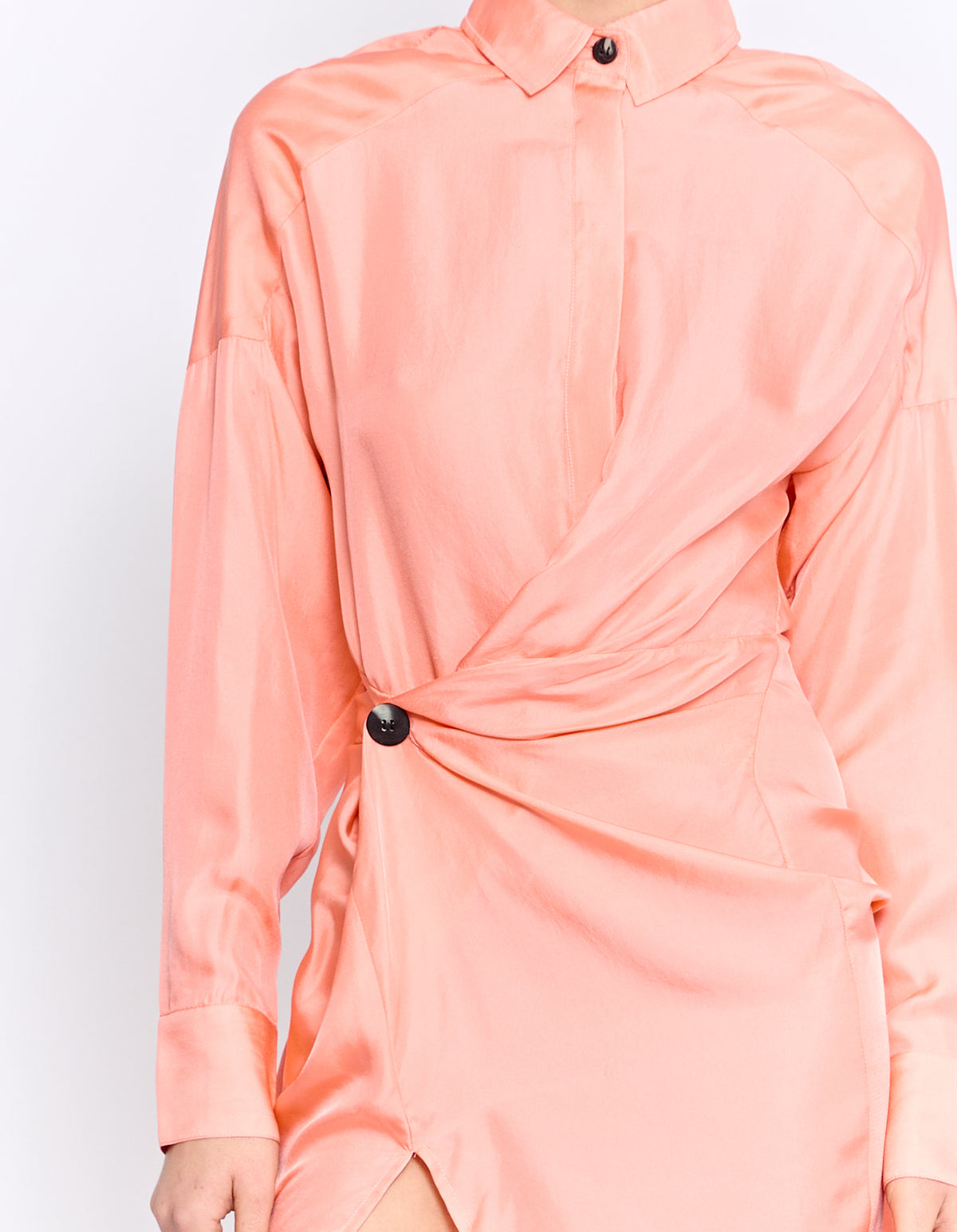 RAF SILK TWIST DRESS | PEACH