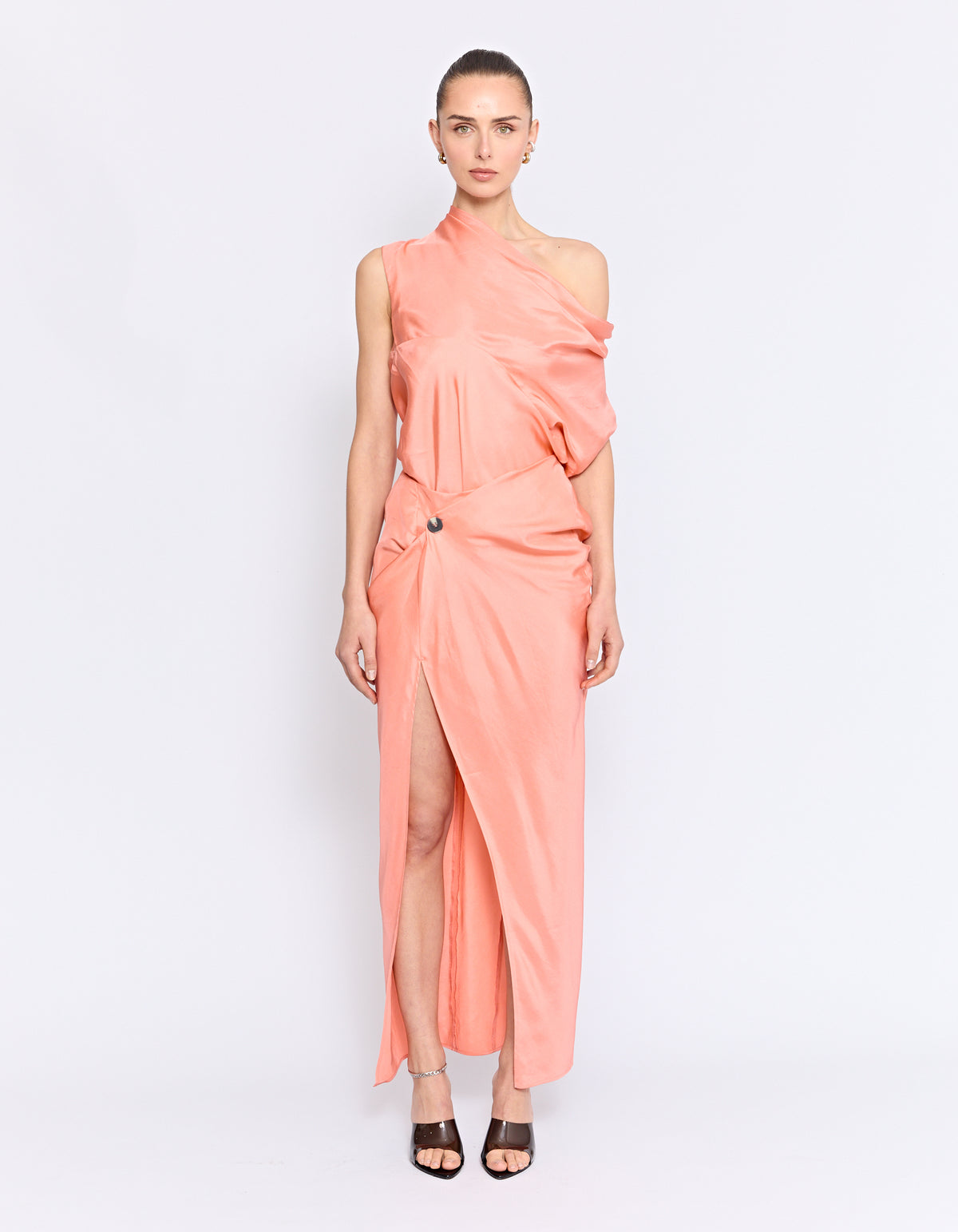 RAF SILK TWIST SKIRT | PEACH