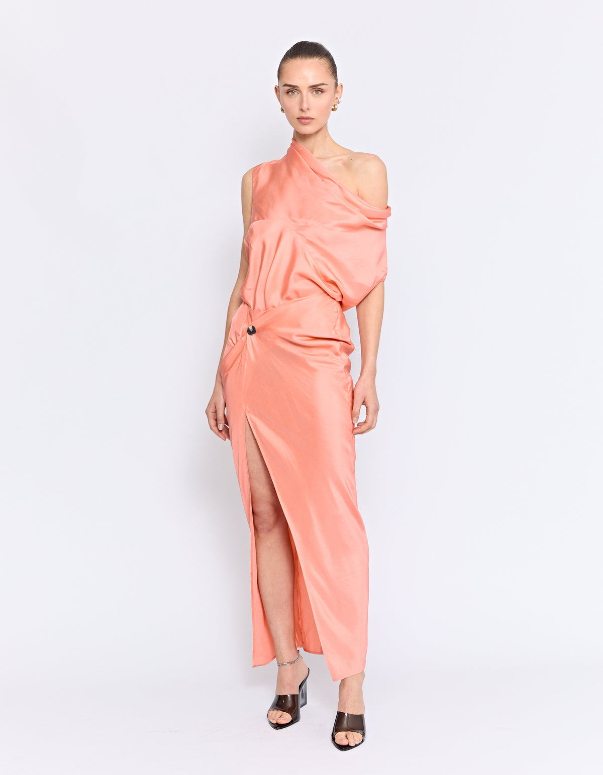 RAF SILK TWIST SKIRT | PEACH