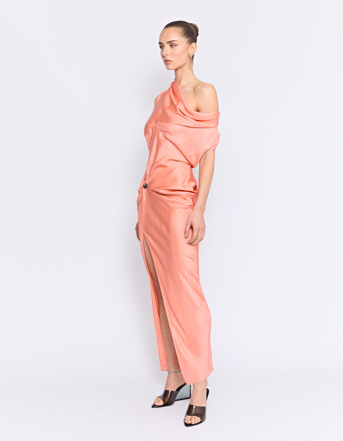 RAF SILK TWIST SKIRT | PEACH