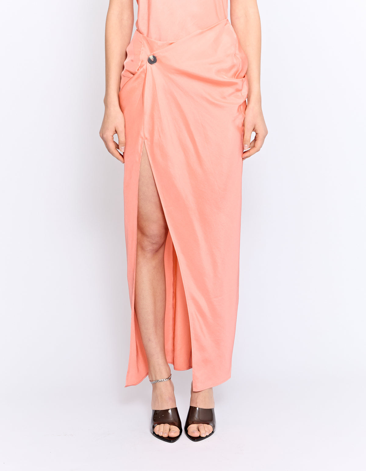 RAF SILK TWIST SKIRT | PEACH