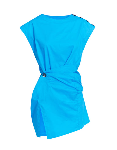 GRENADA MINI TWIST DRESS | POOL BLUE
