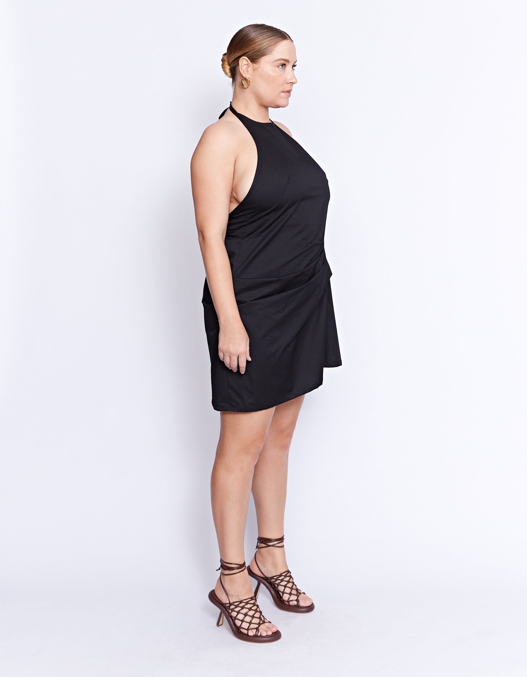 TORRENCE HALTER DRESS | BLACK