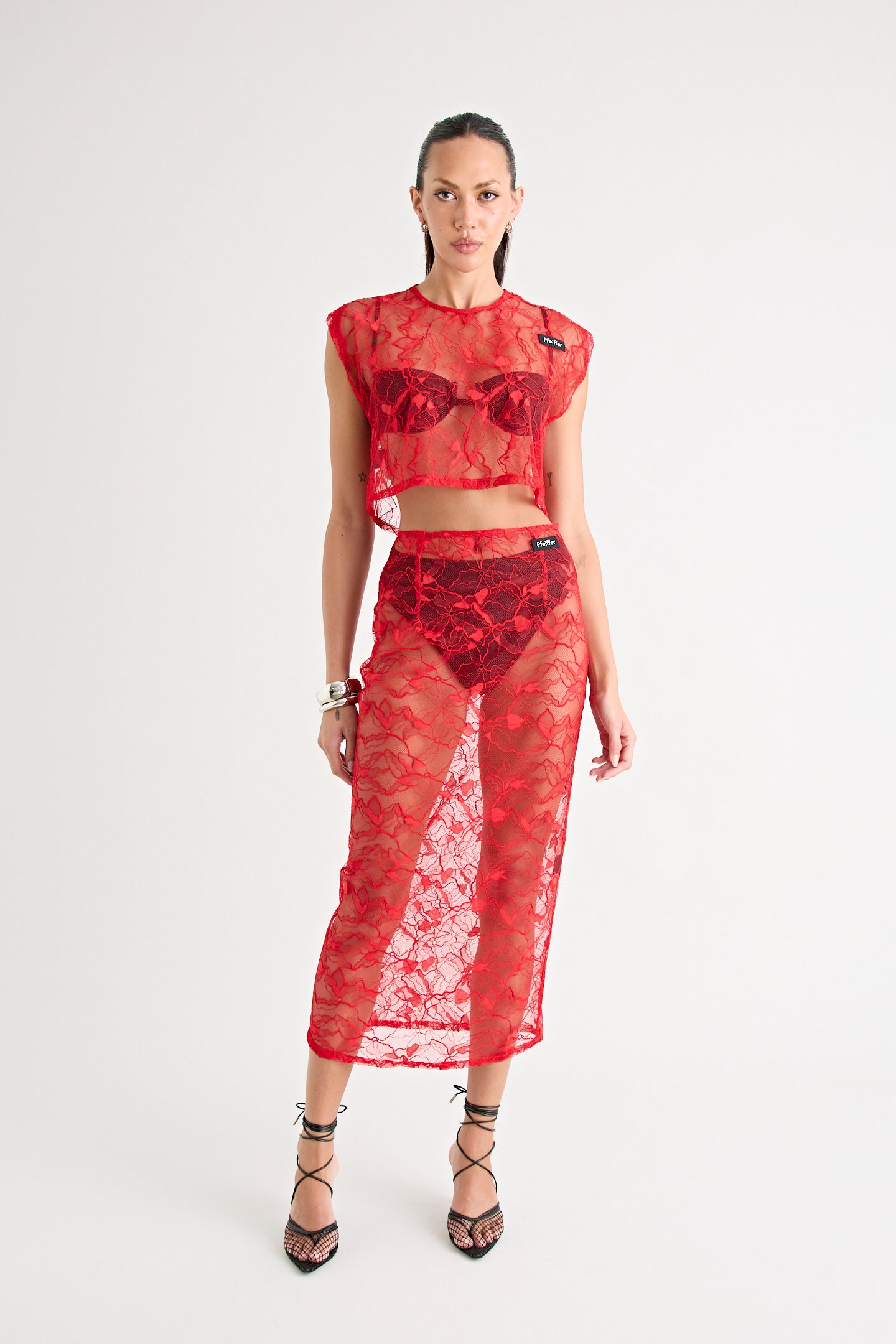 ASTRID LACE TOP | RED