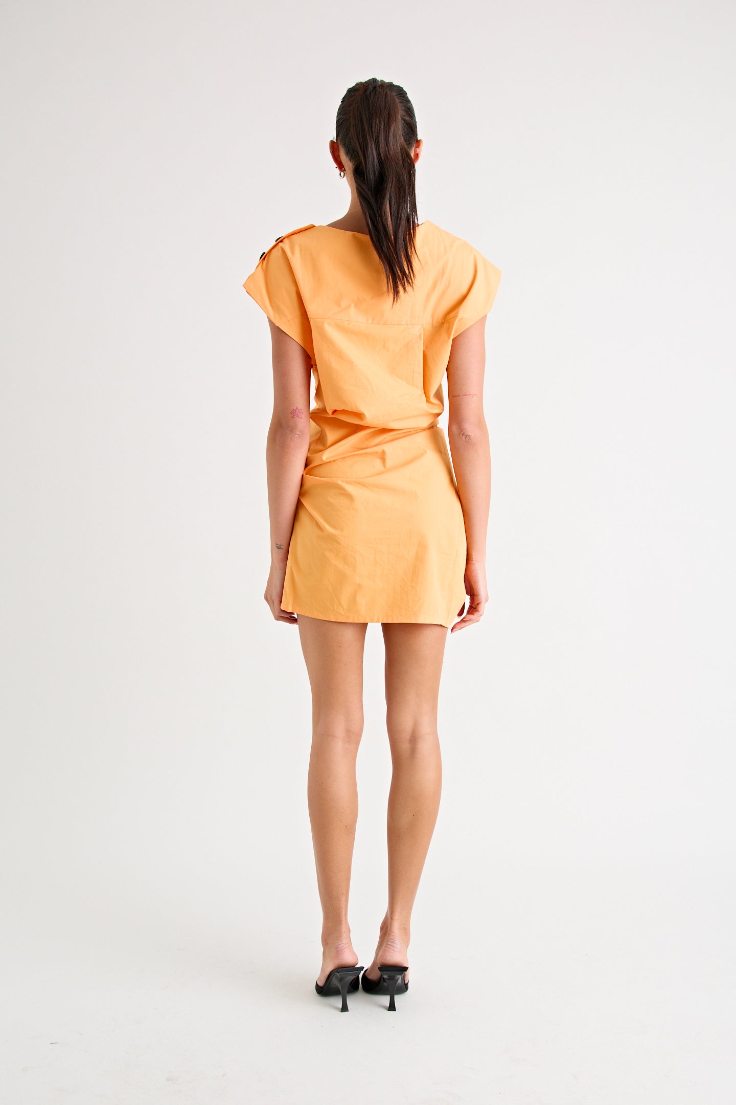 GRENADA MINI TWIST DRESS | TANGERINE