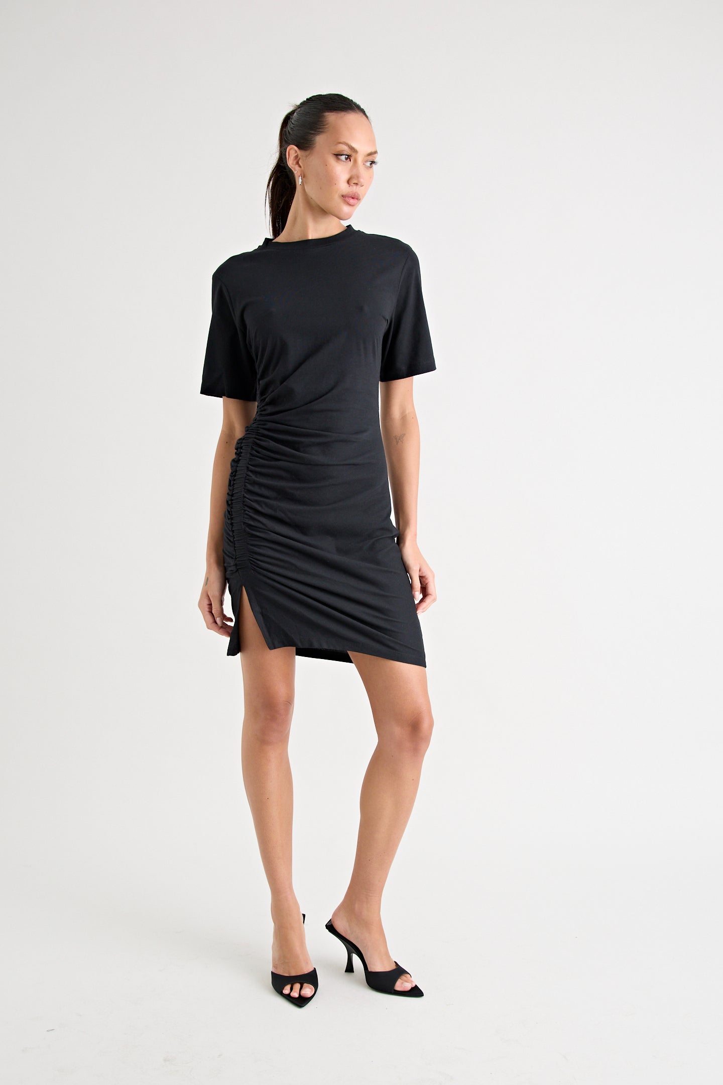 COLMAR ORGANIC COTTON MINI DRESS | BLACK