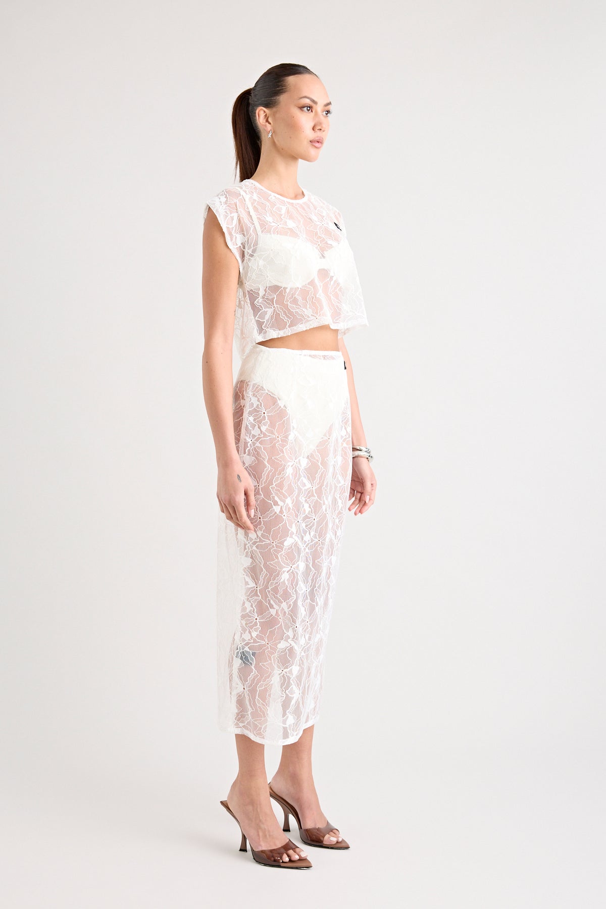 ASTRID LACE SKIRT | WHITE