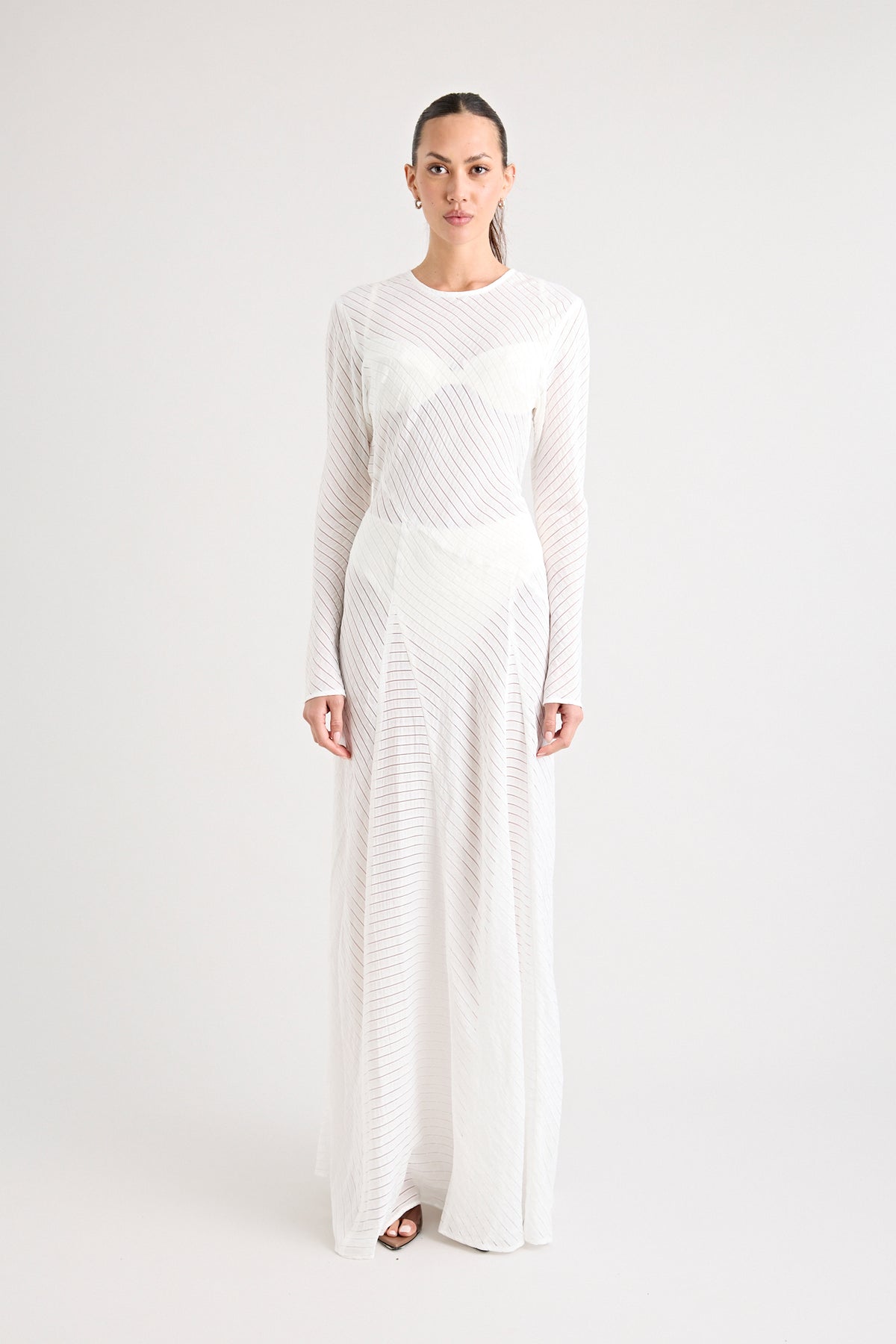 TERRAZZA SHEER GOWN | POWDER