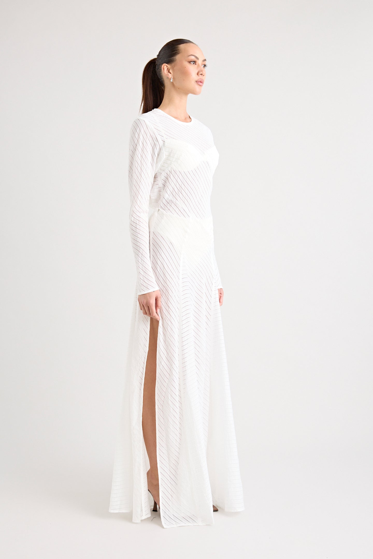 TERRAZZA SHEER GOWN | POWDER